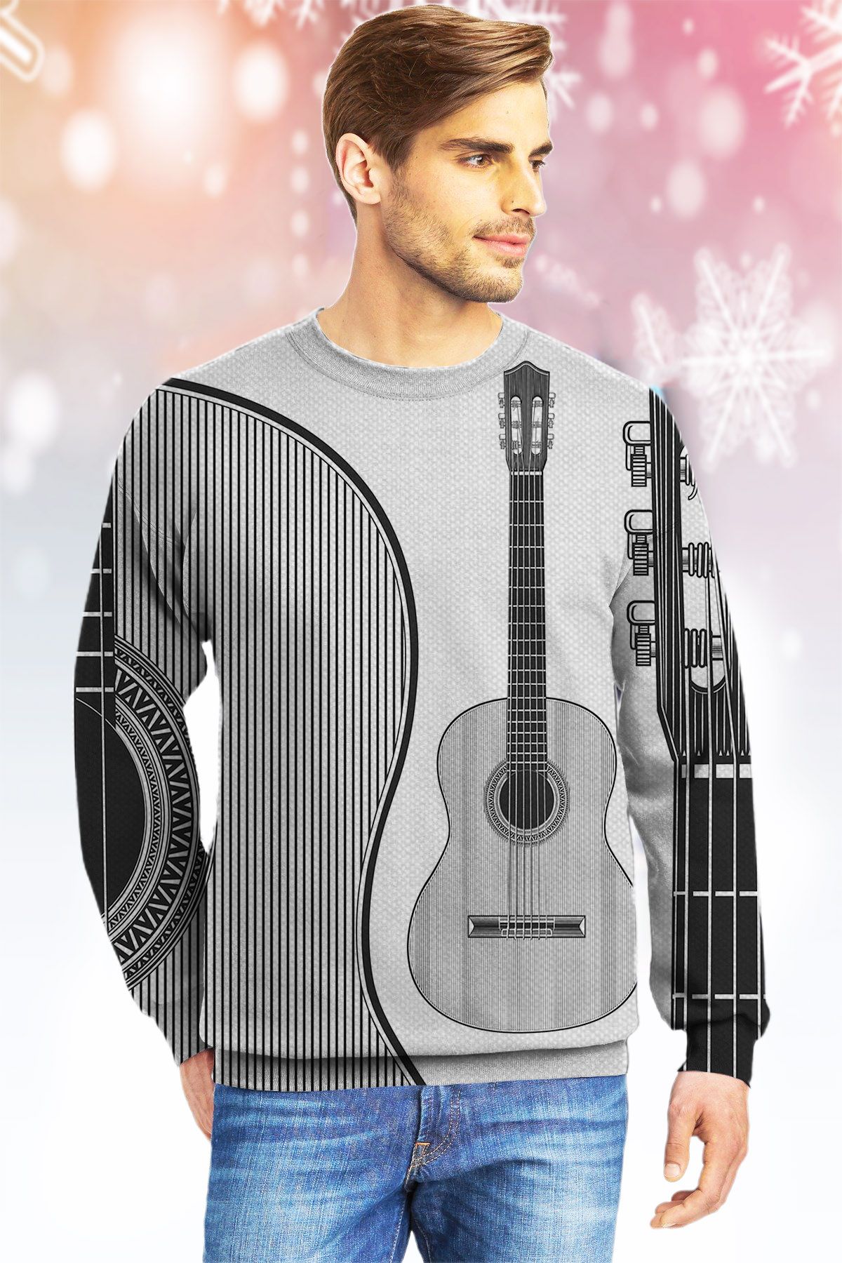 Guitar KVH Ugly Christmas Sweater|Crewneck Sweatshirts For Men & Women|Merry Christmas- Best Christmas Gifts 2023