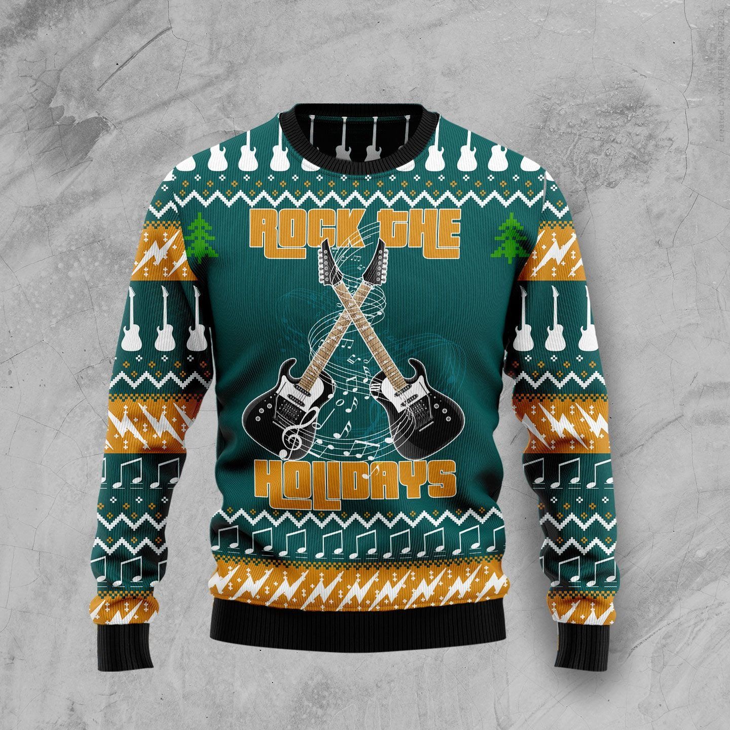 Guitar Rock The Holiday Christmas Ugly Christmas Sweater- Best Christmas Gifts 2023