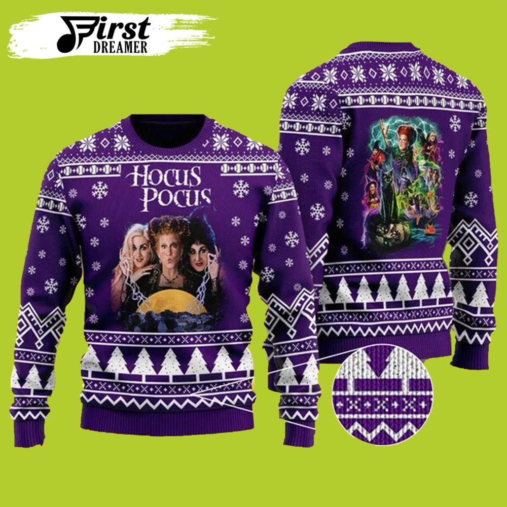 Halloween Hocus Pocus Ugly Christmas Sweater Witches- Best Christmas Gifts 2023