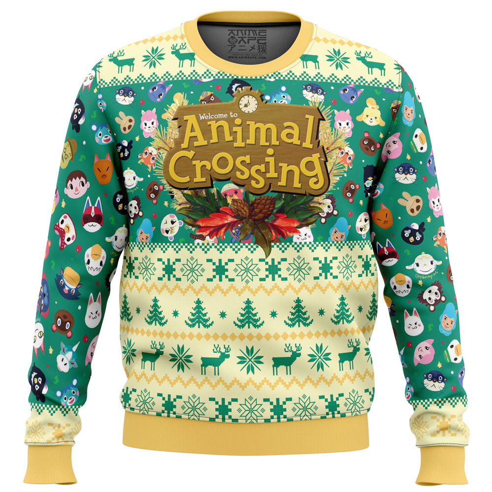 Happy Animal Villagers Animal Crossing Ugly Christmas Sweater- Best Christmas Gifts 2023