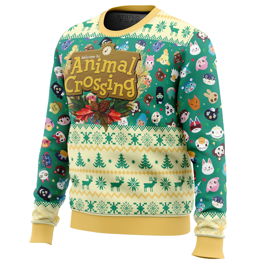 Happy Animal Villagers Animal Crossing Ugly Christmas Sweater- Best Christmas Gifts 2023