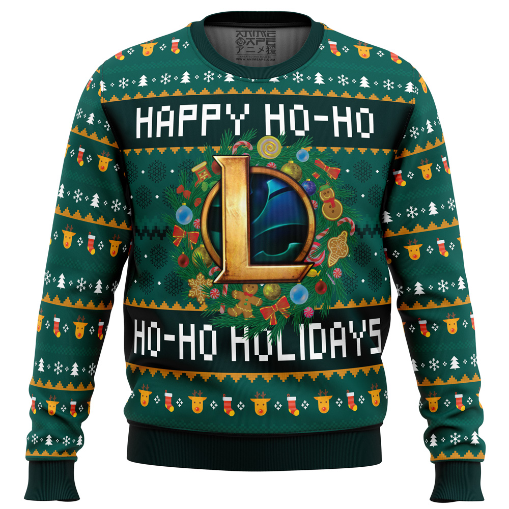 Happy Ho-Ho-Ho Holidays League of Legends Ugly Christmas Sweater- Best Christmas Gifts 2023