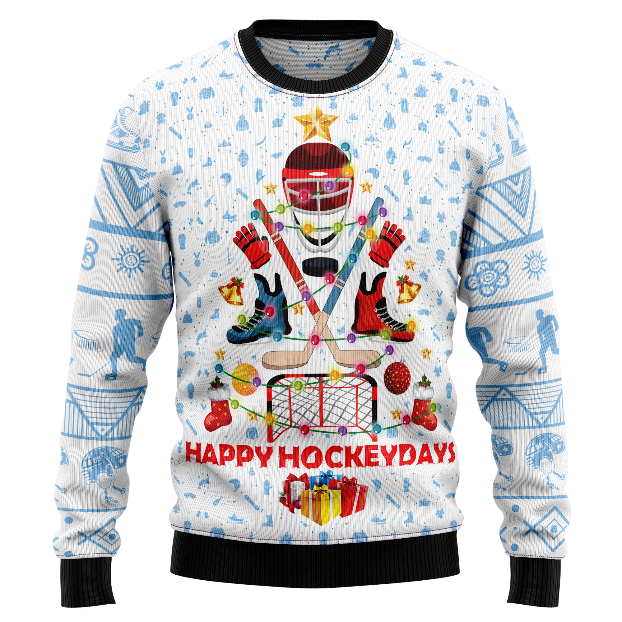 Happy Hockey Day TG5115 Ugly Christmas Sweater- Best Christmas Gifts 2023