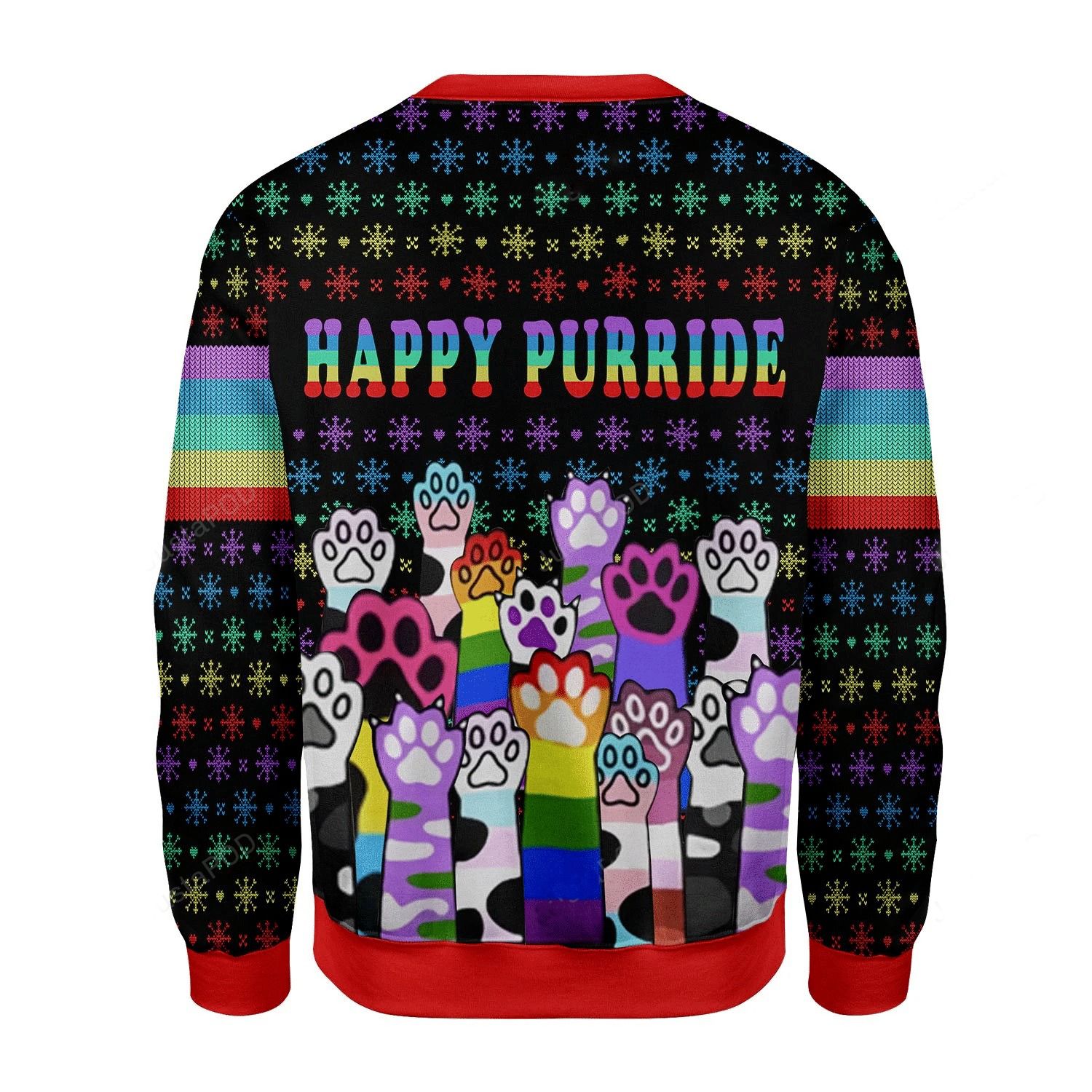 Happy Purride Cat LGBT Ugly Sweater- Best Christmas Gifts 2023