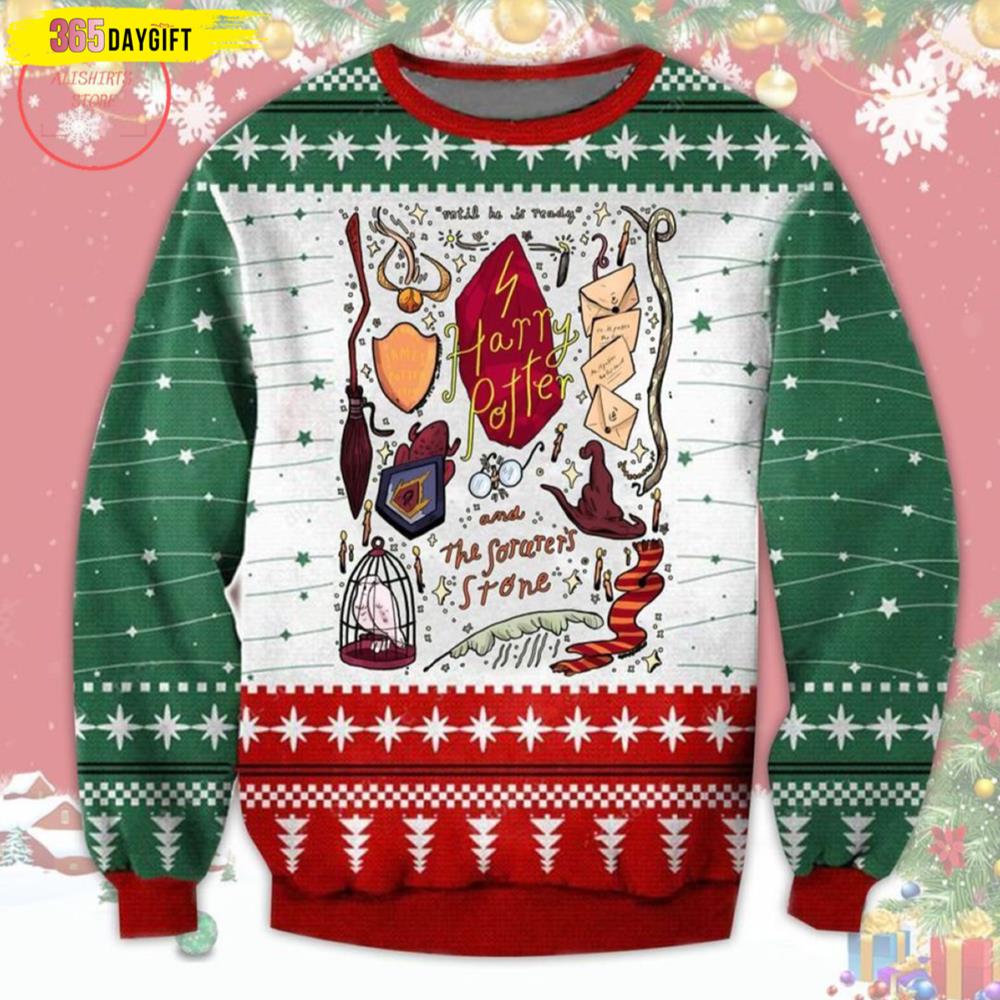 Harry Potter And The Sorcerer’s Stone Harry Potter Ugly Christmas Sweater- Best Christmas Gifts 2023