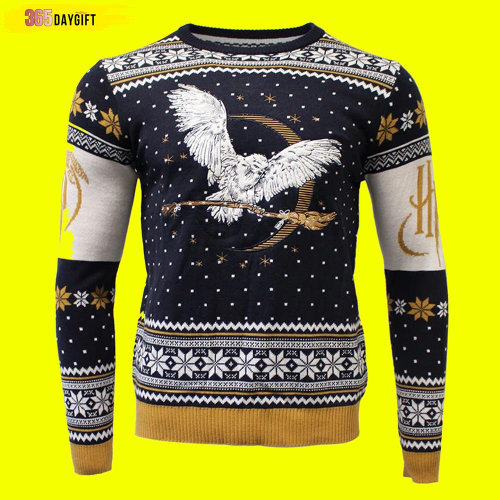 Harry Potter Hedwig Knitted Christmas Jumper Harry Potter Ugly Christmas Sweater- Best Christmas Gifts 2023