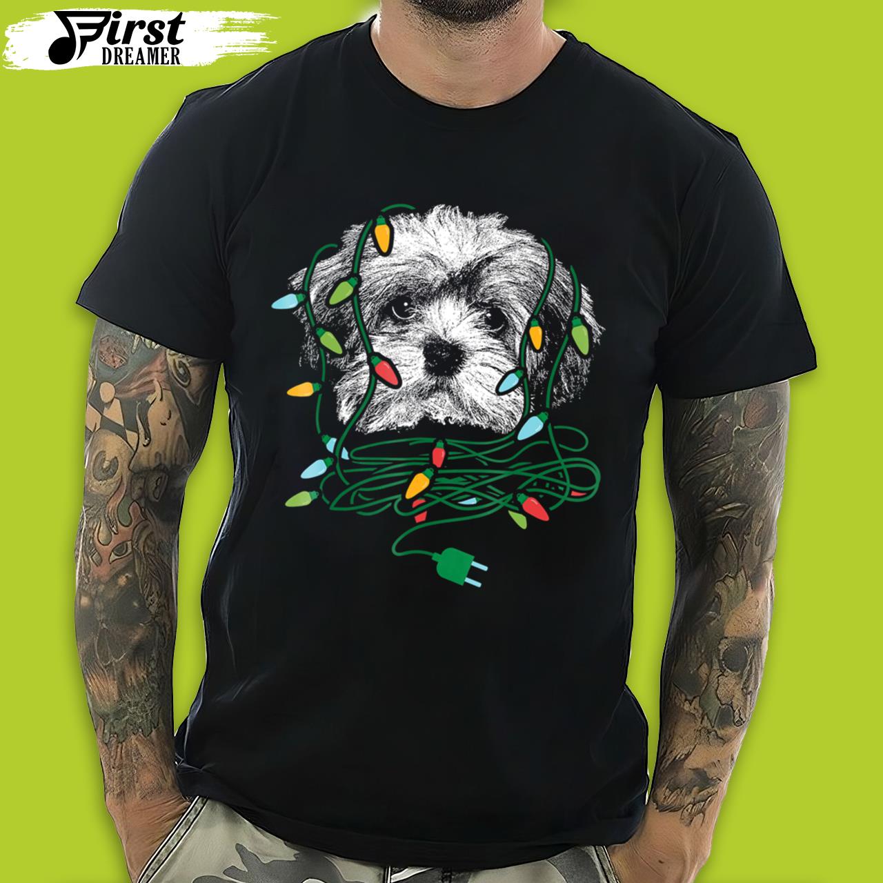 Havanese Dog Christmas Lights T-Shirt