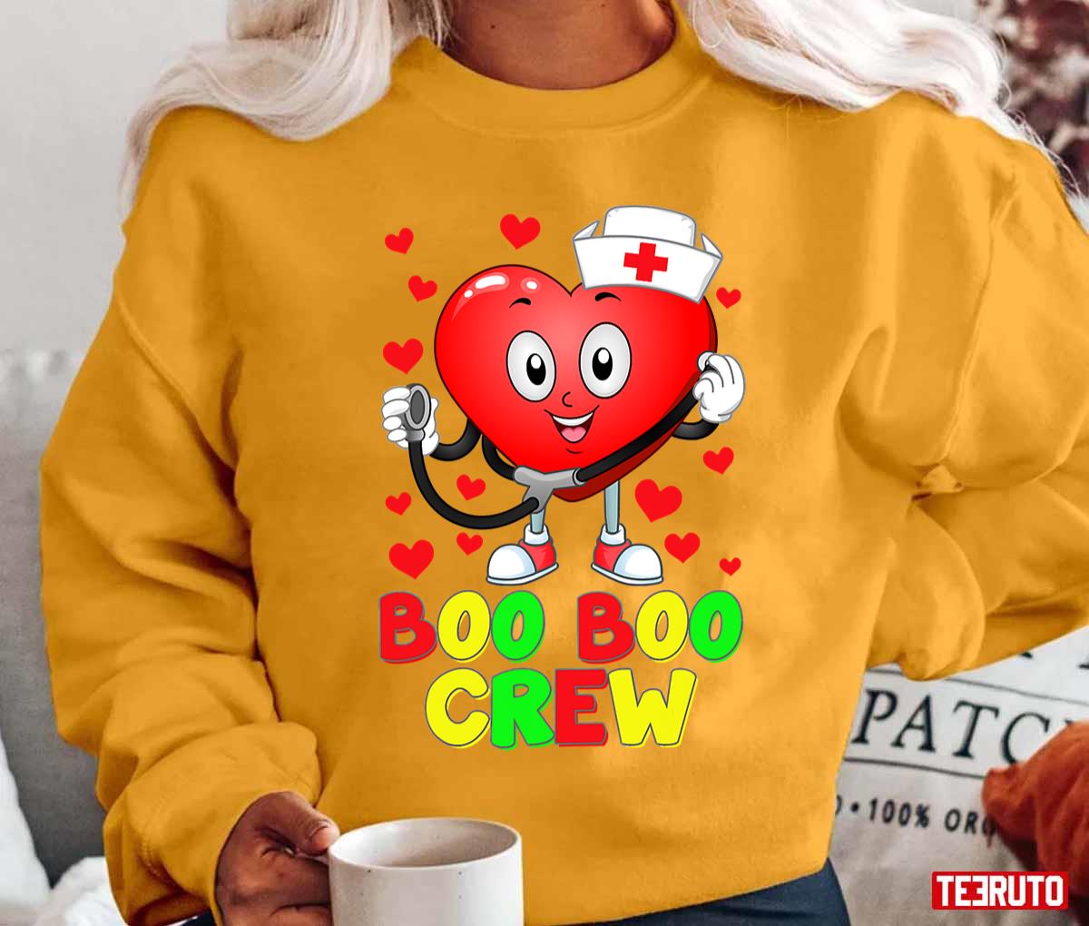 Heart Nurse Nursing School Boo Boo Crew Valentines Day Unisex T-Shirt