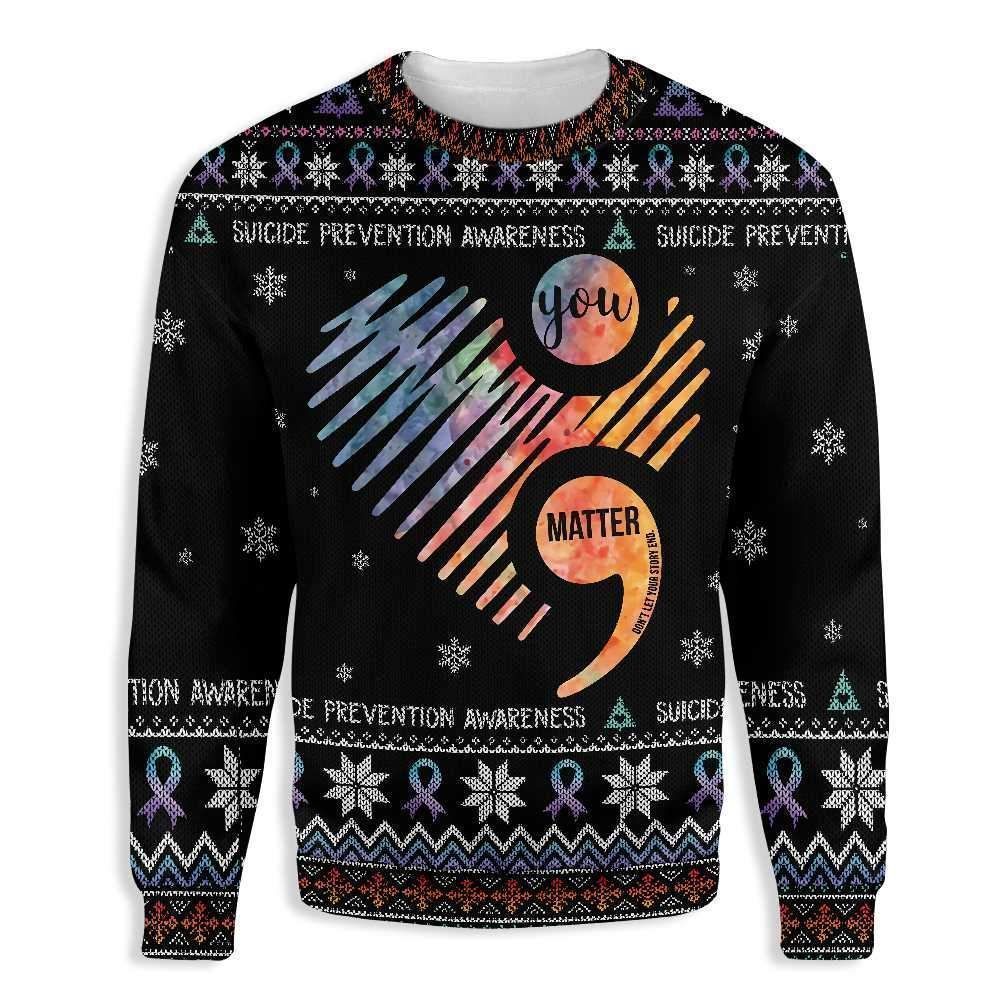 Heart Suicide Prevention Awareness Ugly Christmas Sweater – Best Christmas Gifts 2023