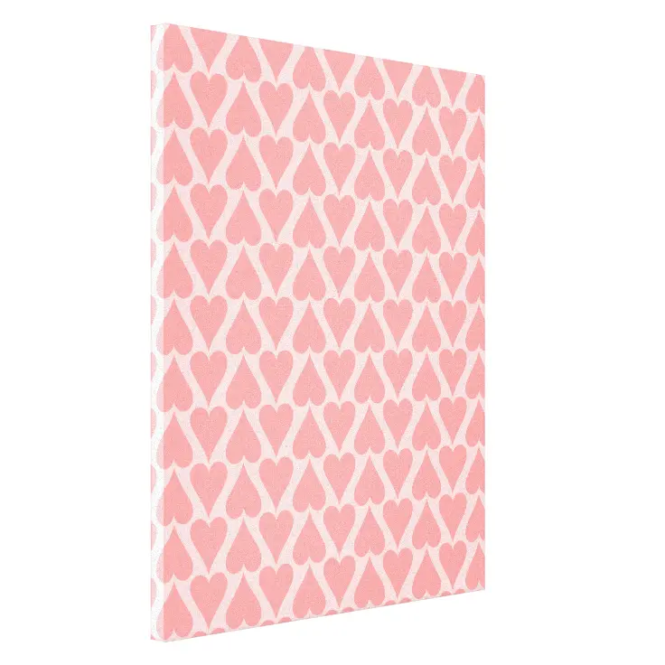 Hearts Valentine’s Day Background Coral Pink Canvas Print