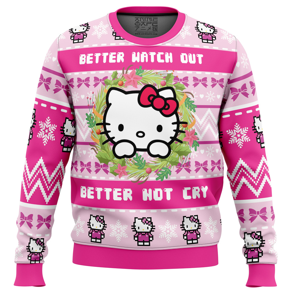 Hello Kitty is Coming to Town Ugly Christmas Sweater- Best Christmas Gifts 2023