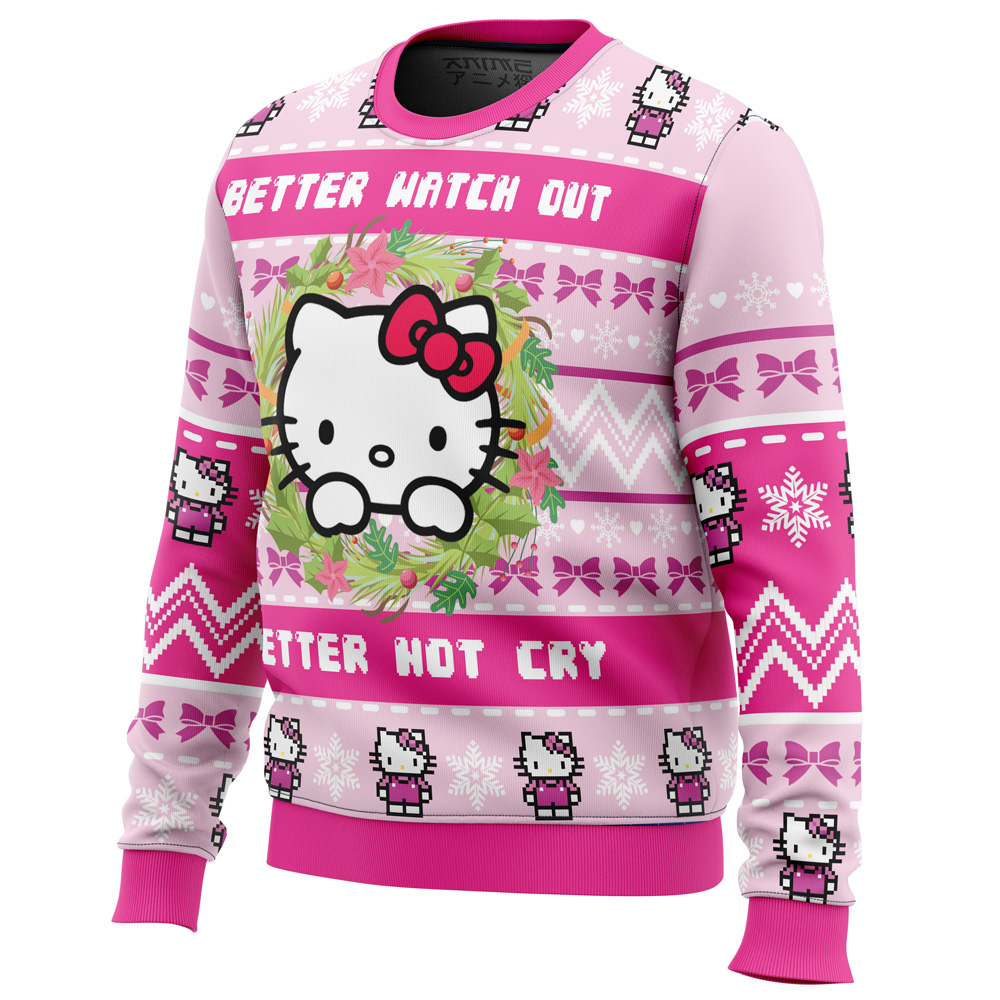 Hello Kitty is Coming to Town Ugly Christmas Sweater- Best Christmas Gifts 2023