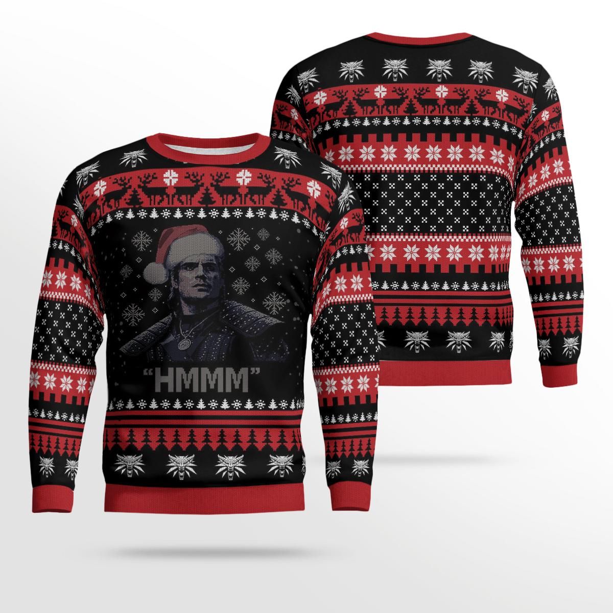 Henry Cavill The Witcher Hmm Ugly Sweater- Best Christmas Gifts 2023