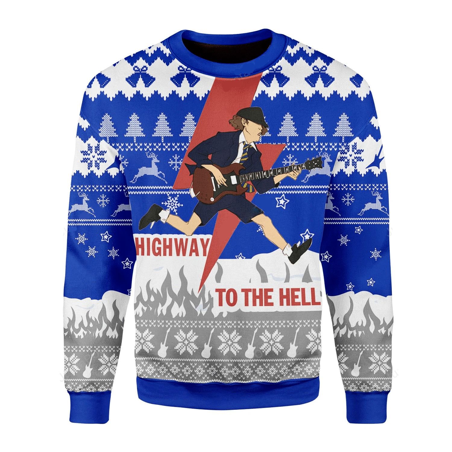 Highway To The Hell Ugly Sweater, Highway To The Hell Christmas Sweater- Best Christmas Gifts 2023