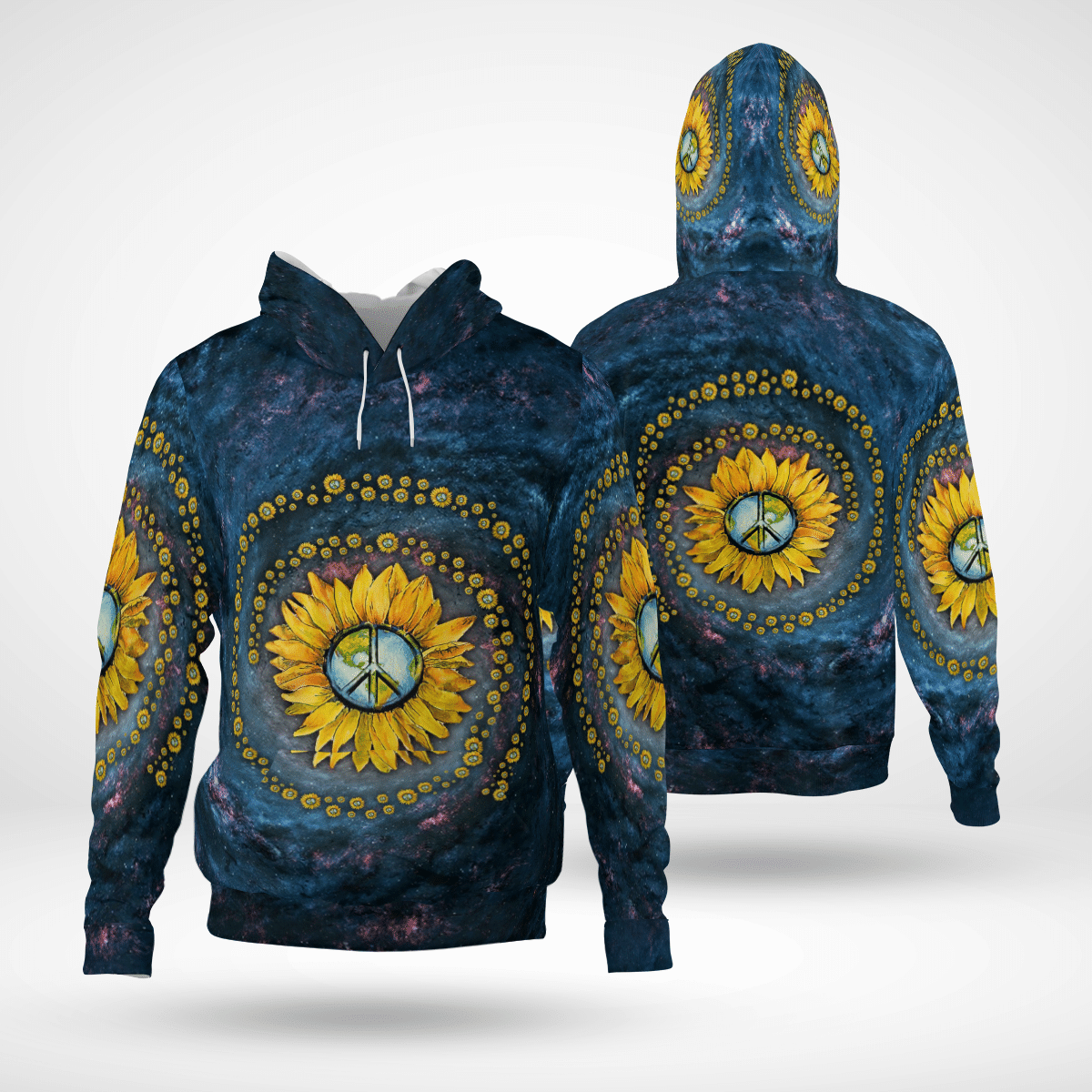 Hippie Love Peace Sunflower 3D Hoodie