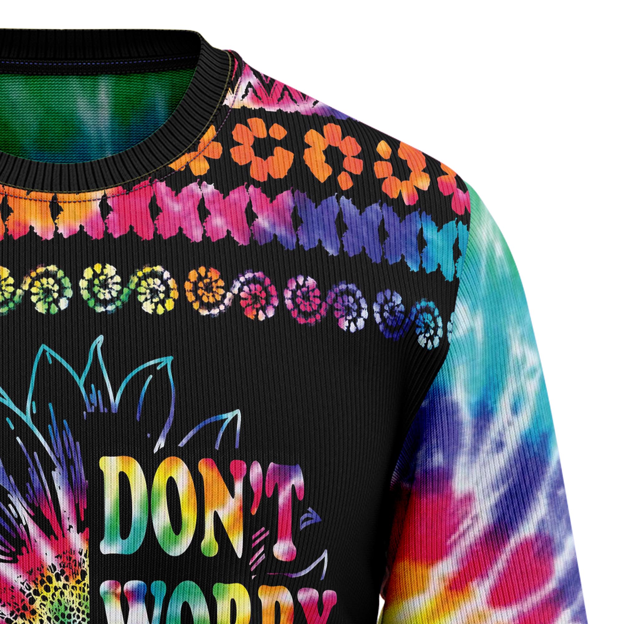 Hippie Tie Dye Color T710 Ugly Christmas Sweater- Best Christmas Gifts 2023