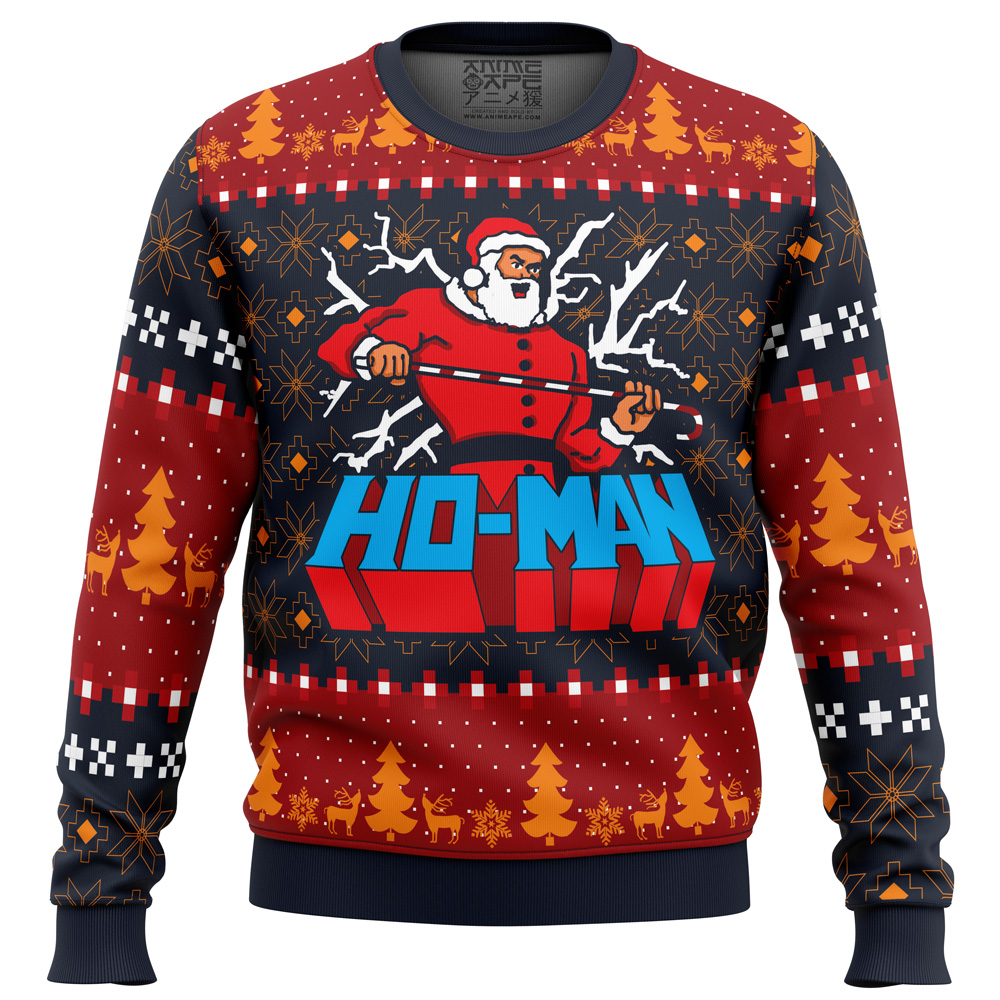 Ho-Man Santa Claus Ugly Christmas Sweater- Best Christmas Gifts 2023