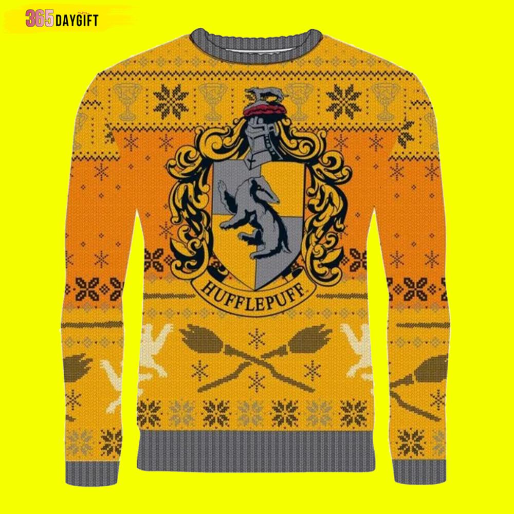 Ho Ho Hufflepuff Harry Potter Ugly Christmas Sweater- Best Christmas Gifts 2023