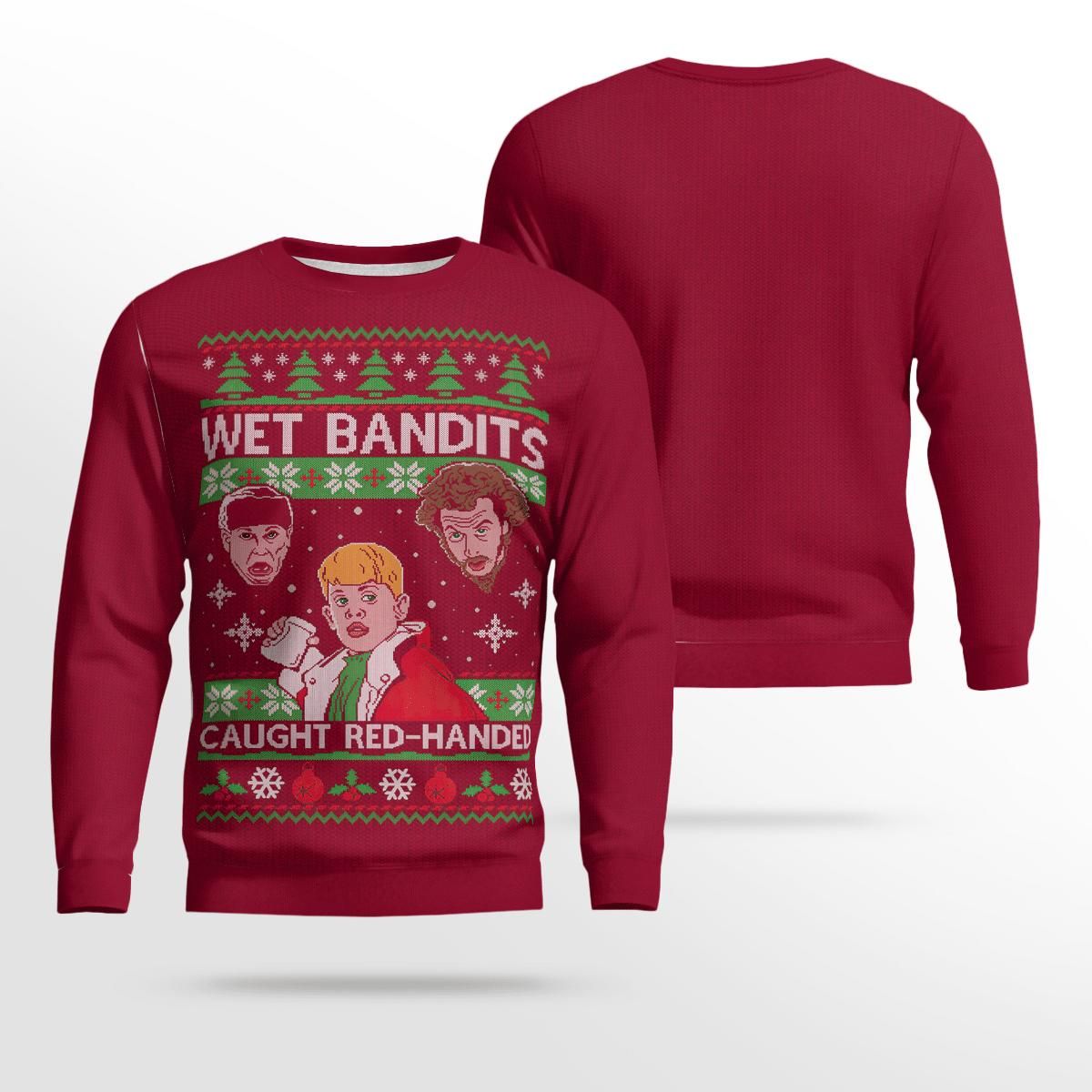 Home Alone Wet Bandits Caught Red Handed Ugly Sweater- Best Christmas Gifts 2023