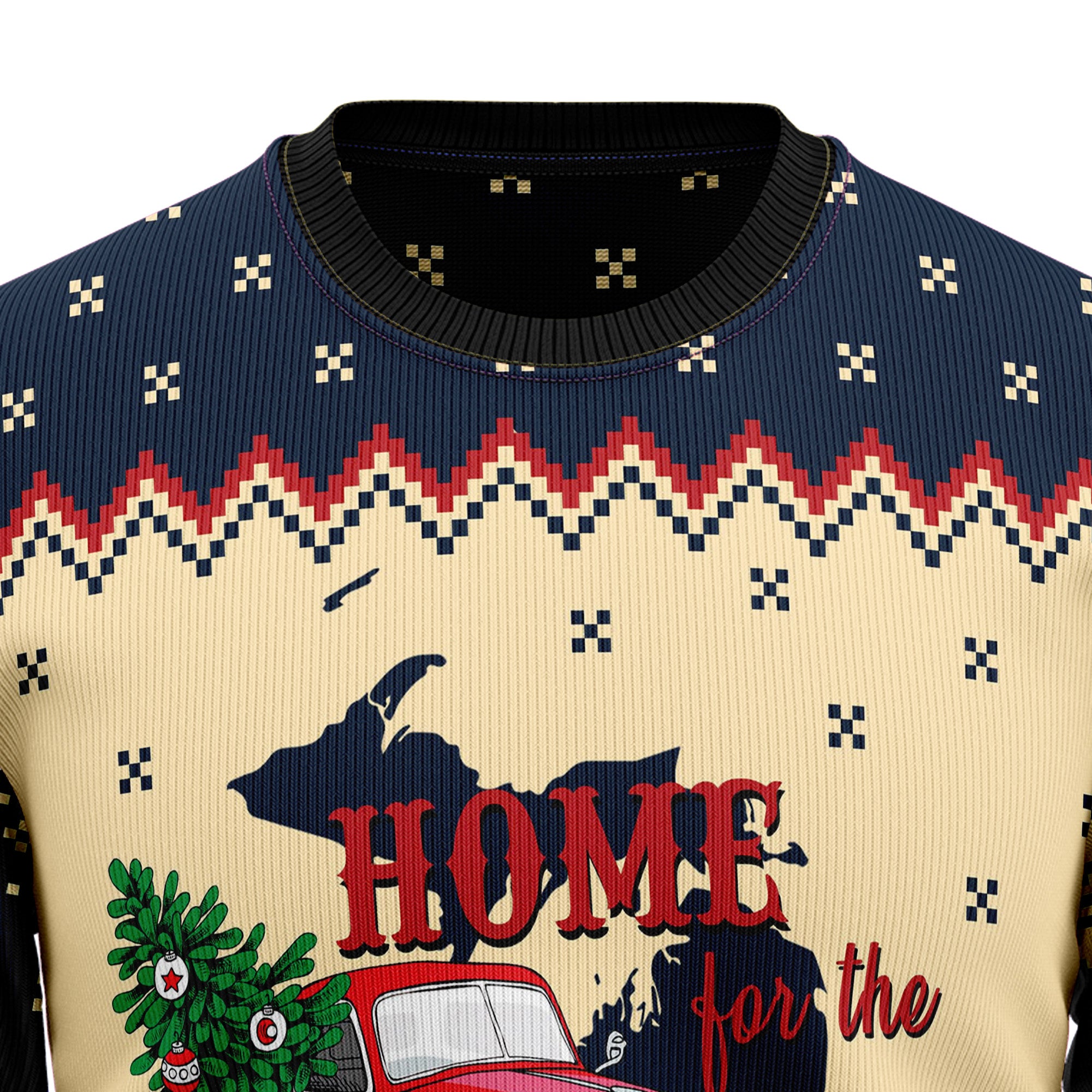 Home For The Holidays Michigan HZ100802 Ugly Christmas Sweater- Best Christmas Gifts 2023