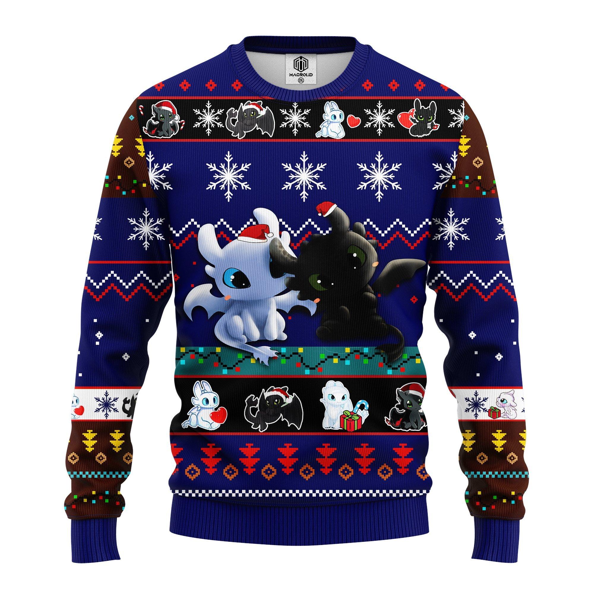 How To Train Your Dragon Toothless Love Ugly Christmas Sweater 252- Best Christmas Gifts 2023