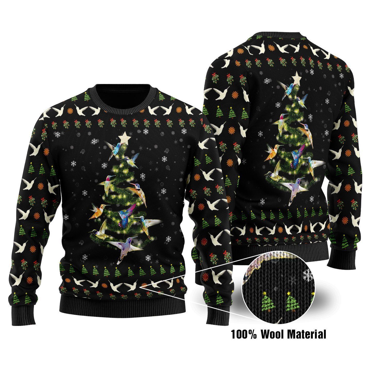 Humming Bird Tree  Ugly Christmas Sweater – Best Christmas Gifts 2023