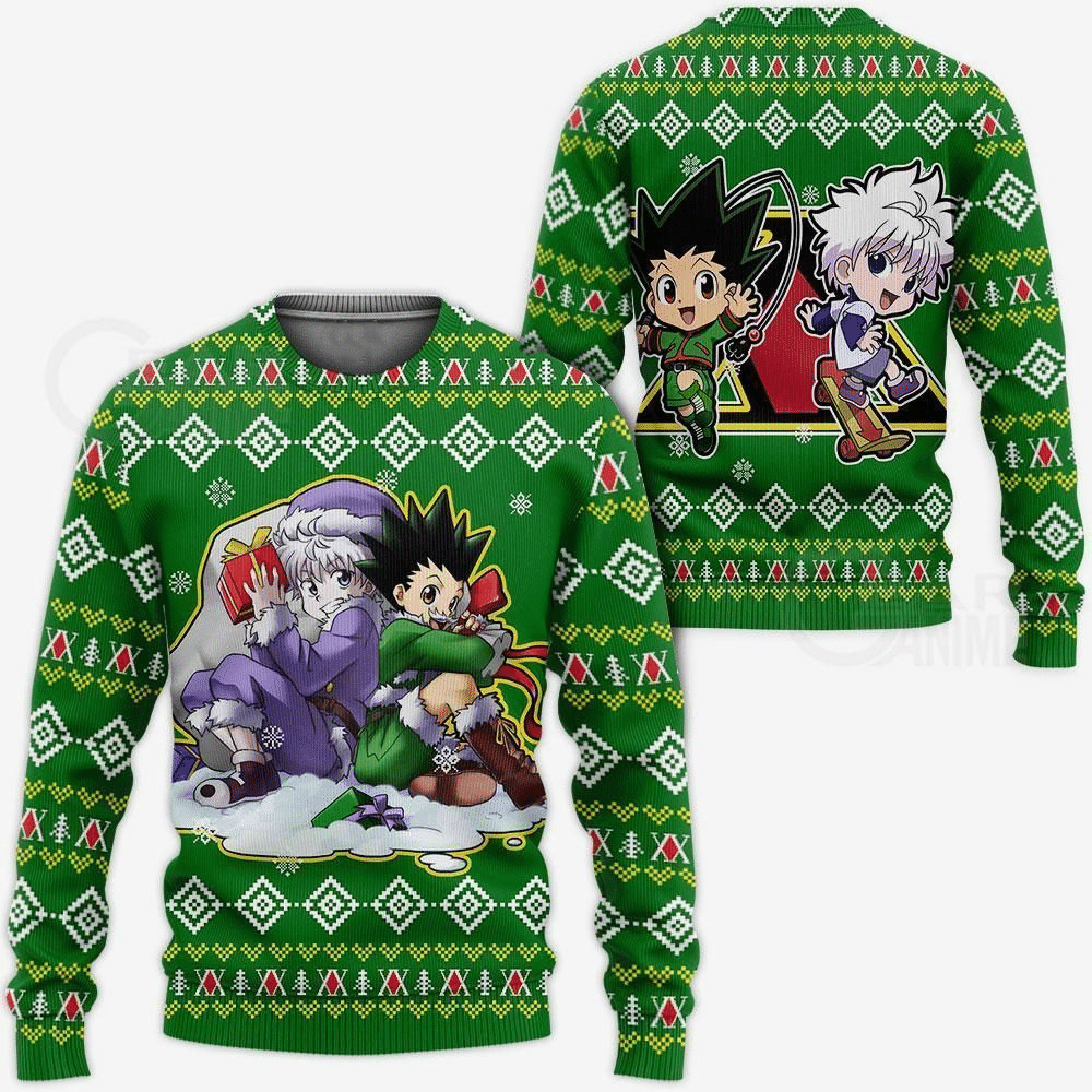 Hunter X Hunter Anime Gon & Killua 8 Ugly Sweater- Best Christmas Gifts 2023