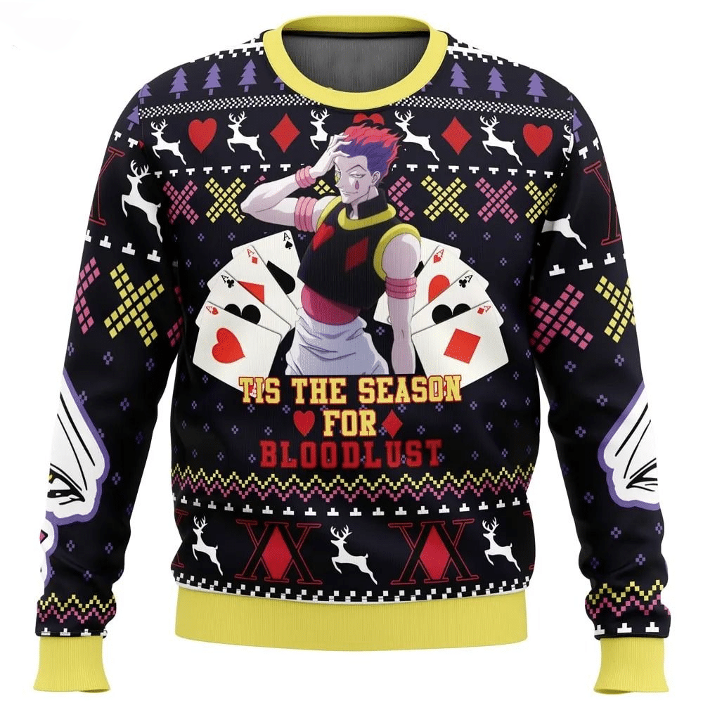 Hunter X Hunter Anime Hisoka 3 Ugly Sweater- Best Christmas Gifts 2023