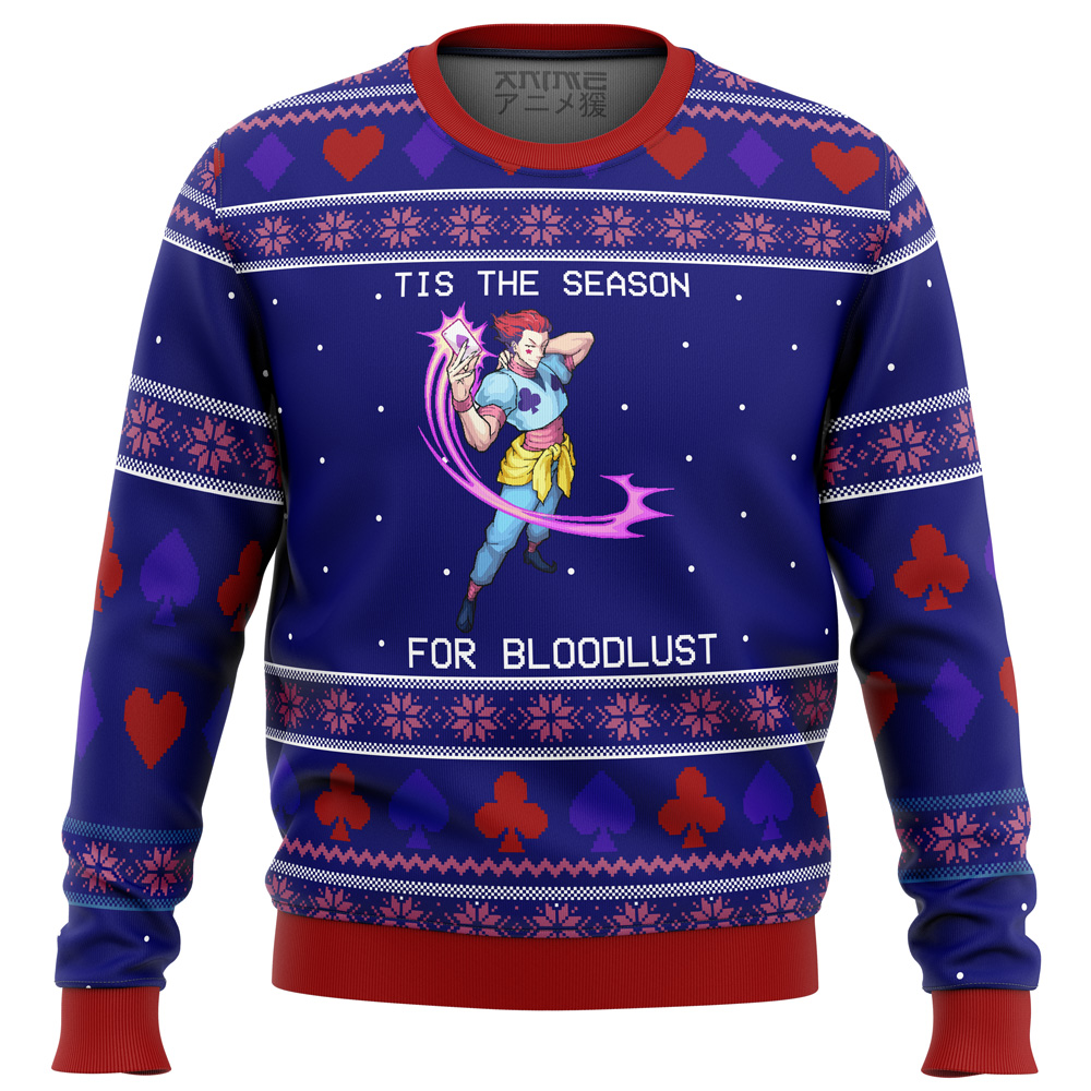 Hunter X Hunter Hisoka Tis the Season for Bloodlust Ugly Christmas Sweater- Best Christmas Gifts 2023