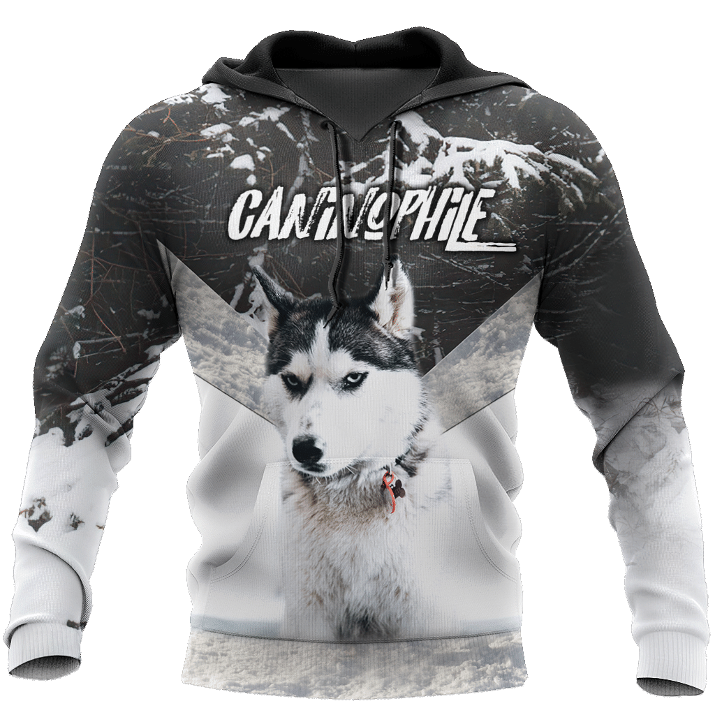 Husky Black And White Unique Design 3D Hoodie