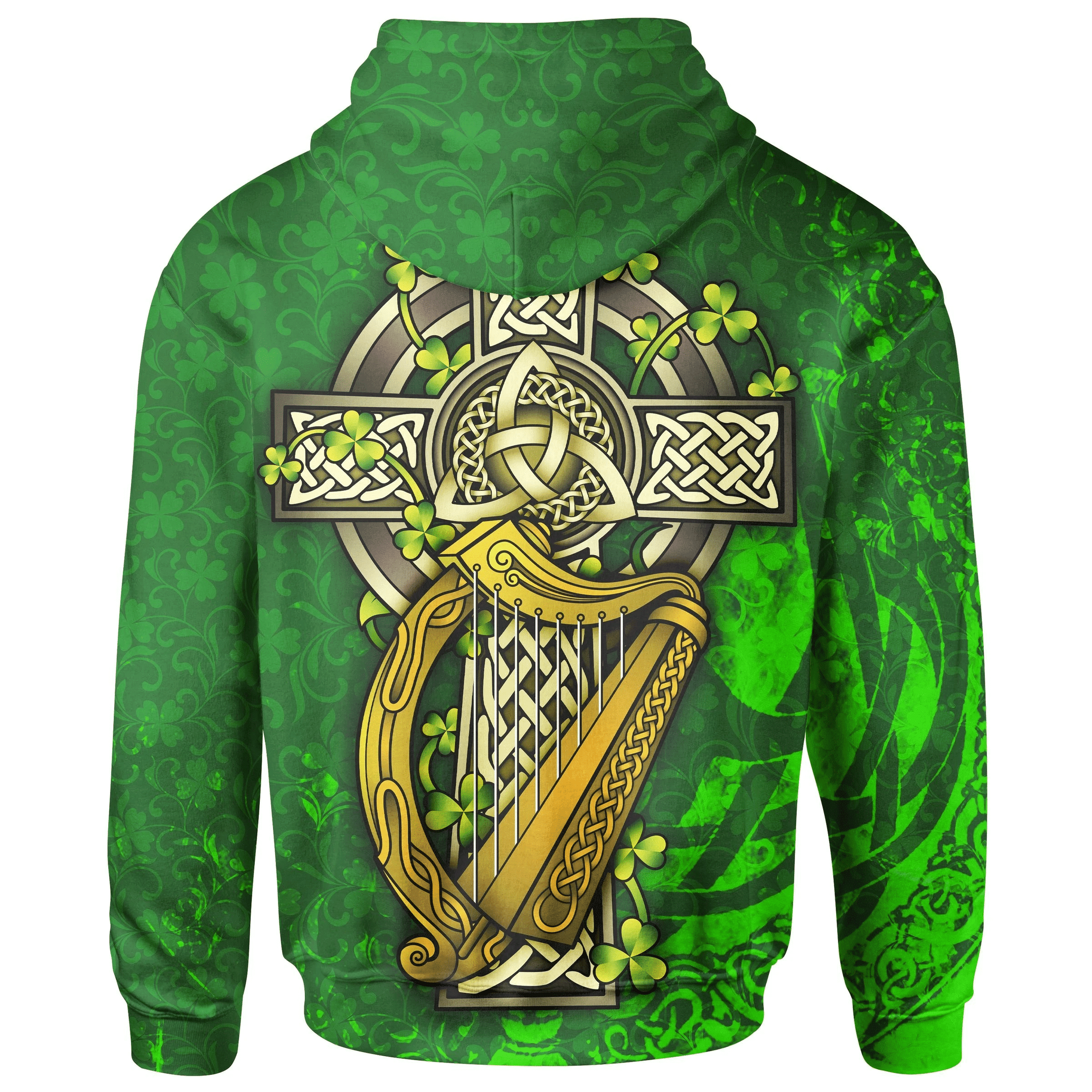 Ireland Coat Of Arms With Shamrock Irish St Patricks Day 3D Hoodie