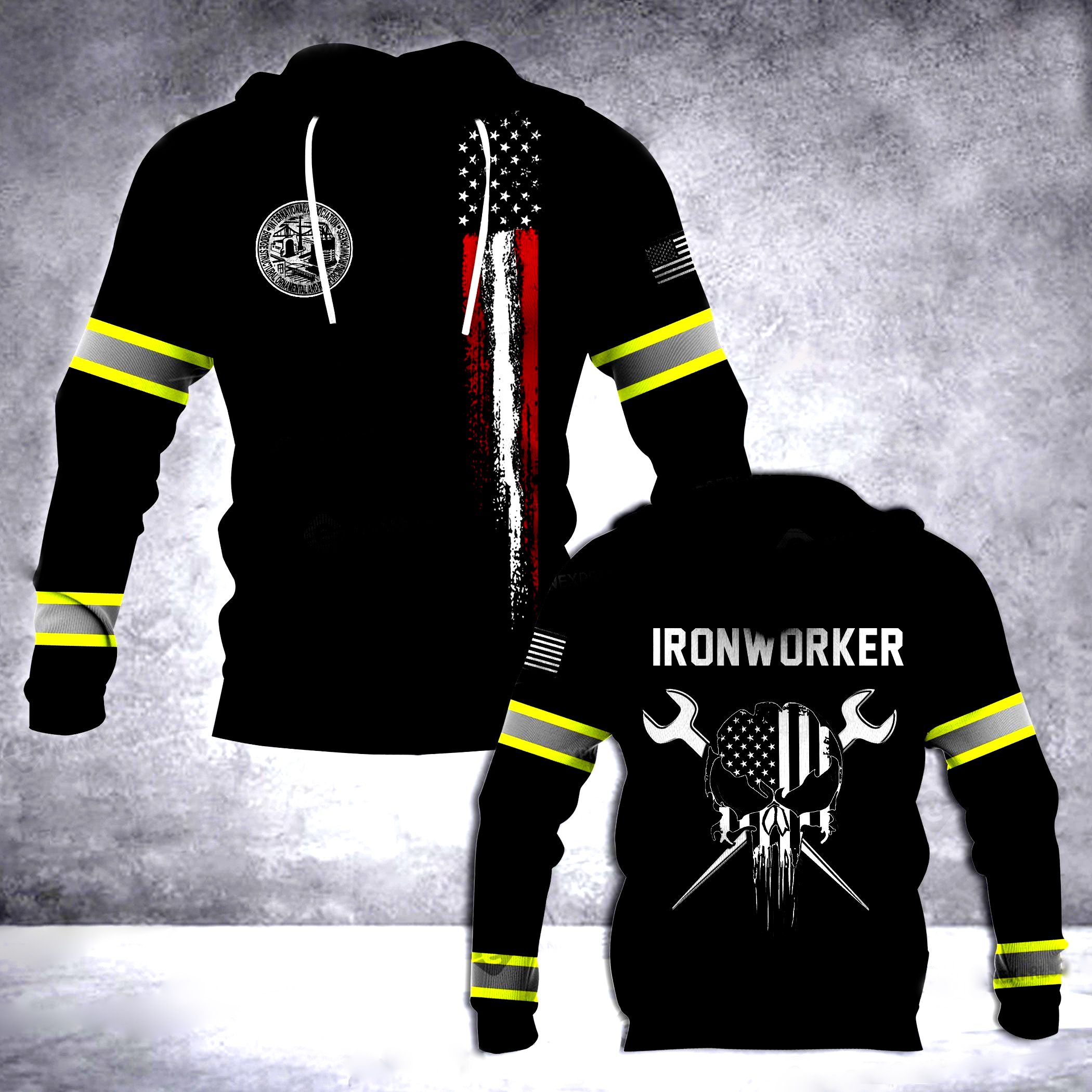 Ironworker Flag Printed 3D Hoodie