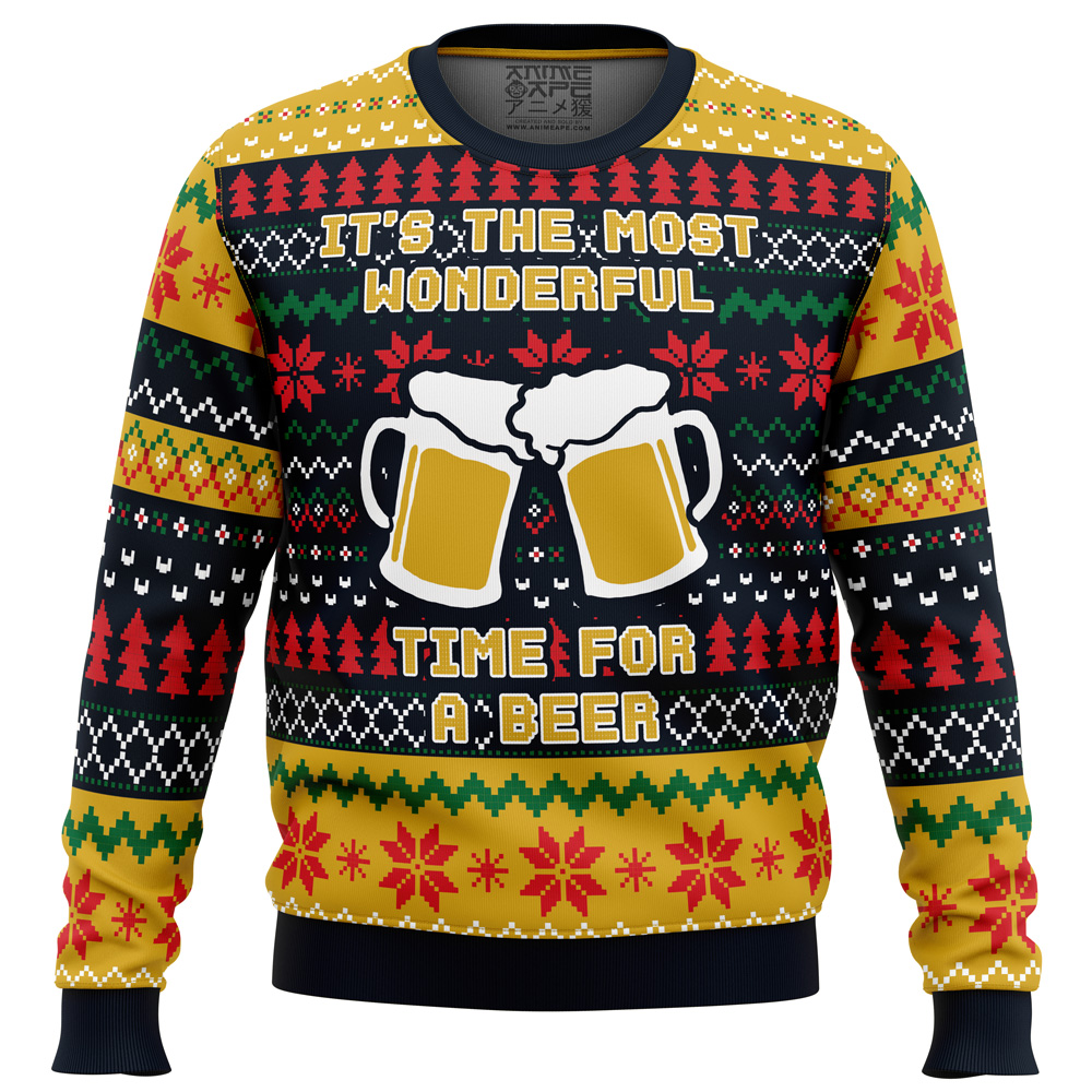It’s The Most Wonderful Time For A Beer Parody Ugly Christmas Sweater- Best Christmas Gifts 2023