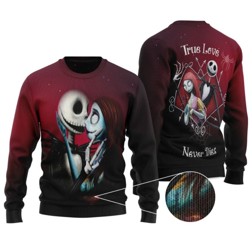 Jack Skellington And Sally Christmas Ugly Sweater- Best Christmas Gifts 2023