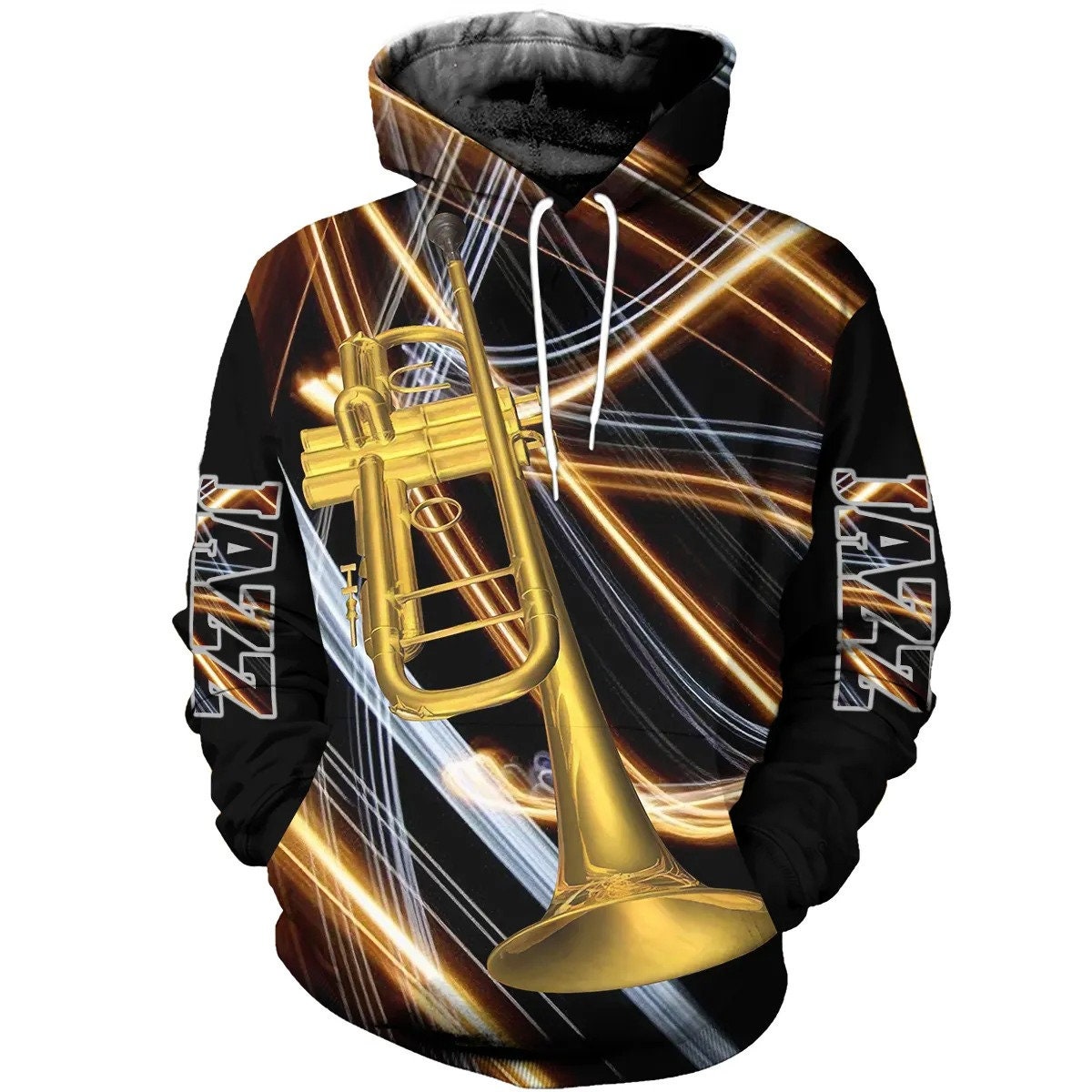 Jazz Art Trumpet AOP Unisex Hoodie