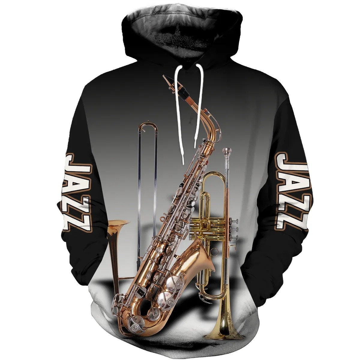 Jazz Musical Instruments AOP Unisex Hoodie