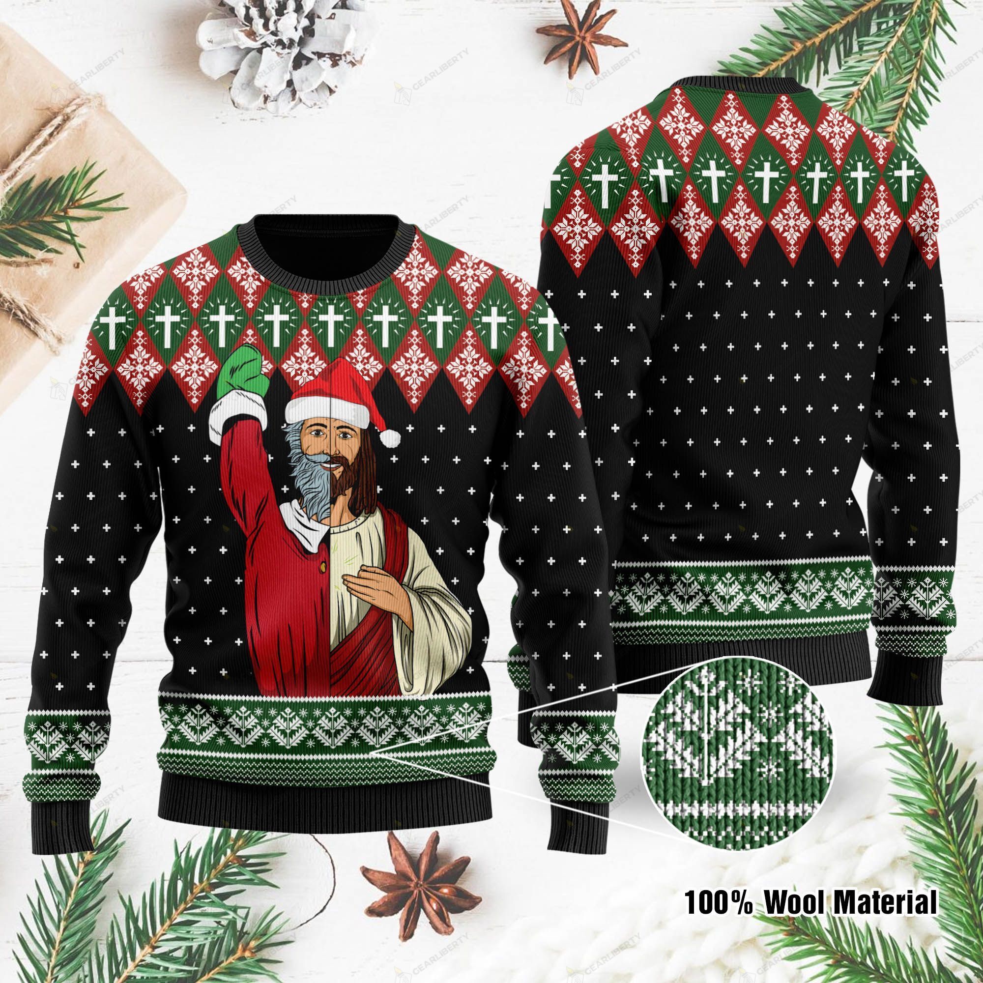 Jesus And Santa Claus Ugly Christmas Sweater – Best Christmas Gifts 2023