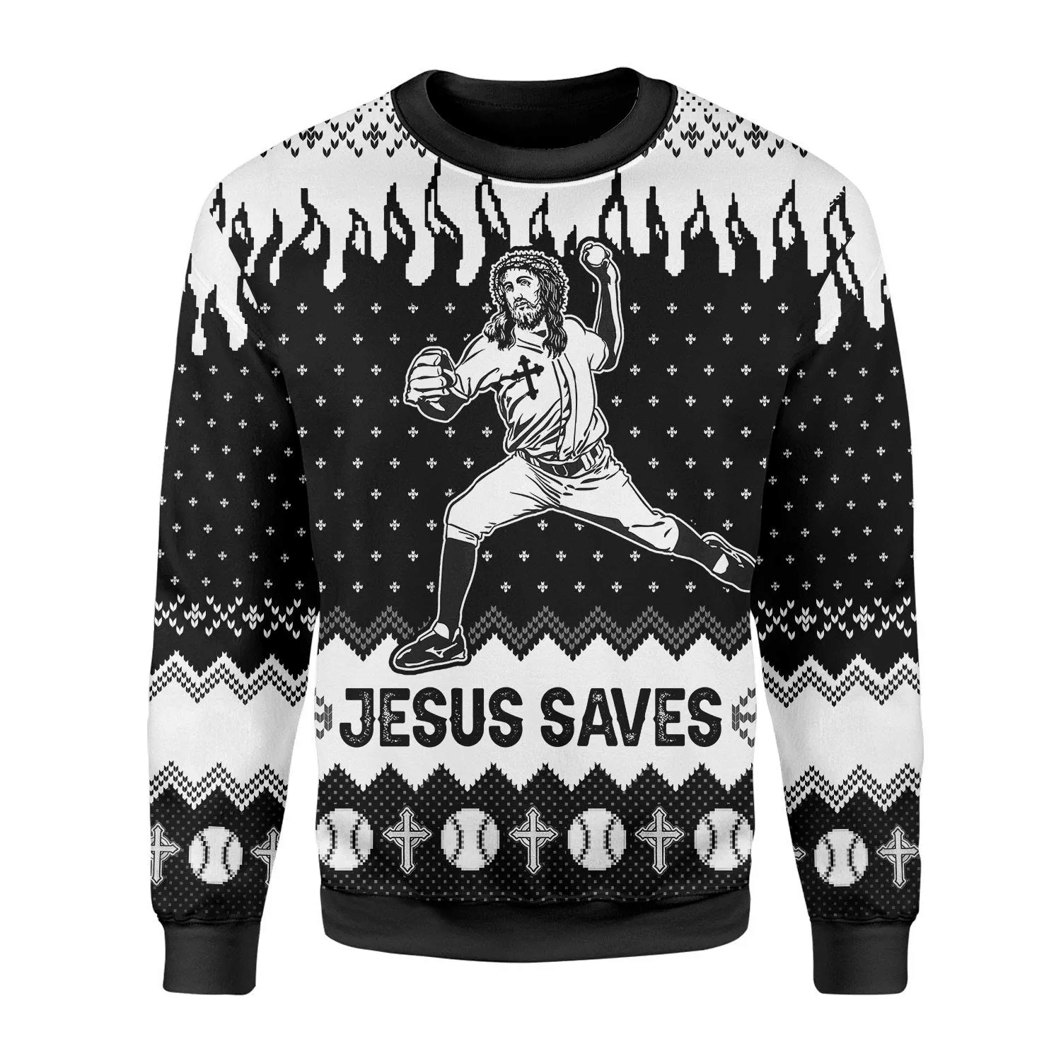 Jesus Saves Baseball Ugly Christmas Sweater – Best Christmas Gifts 2023