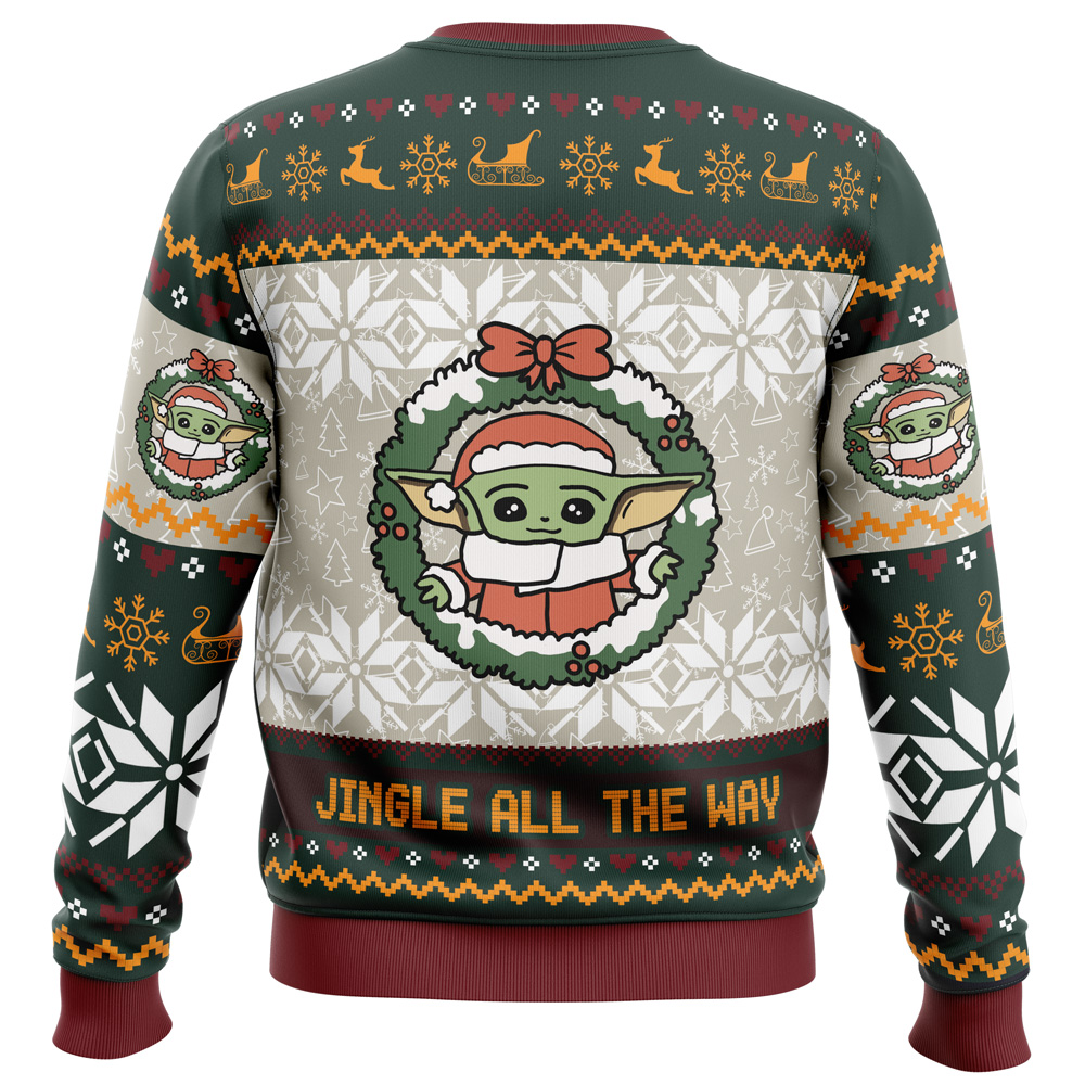 Jingle All The Way Mandalorian Star Wars Ugly Christmas Sweater- Best Christmas Gifts 2023