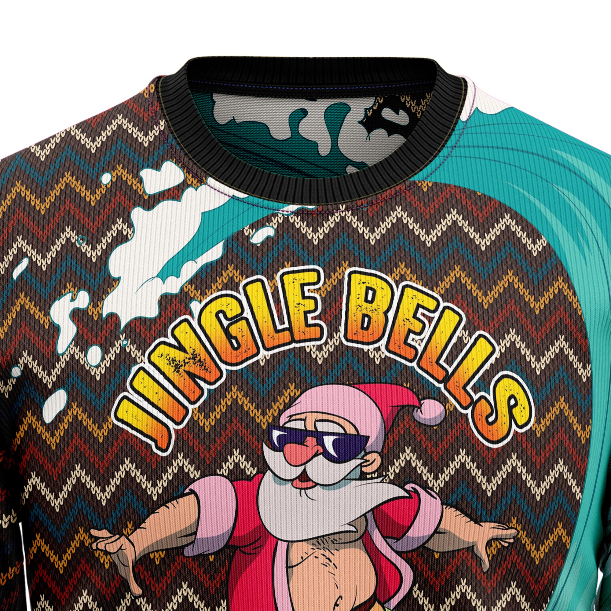 Jingle Bells Surfing Swells HT102308 Ugly Christmas Sweater- Best Christmas Gifts 2023