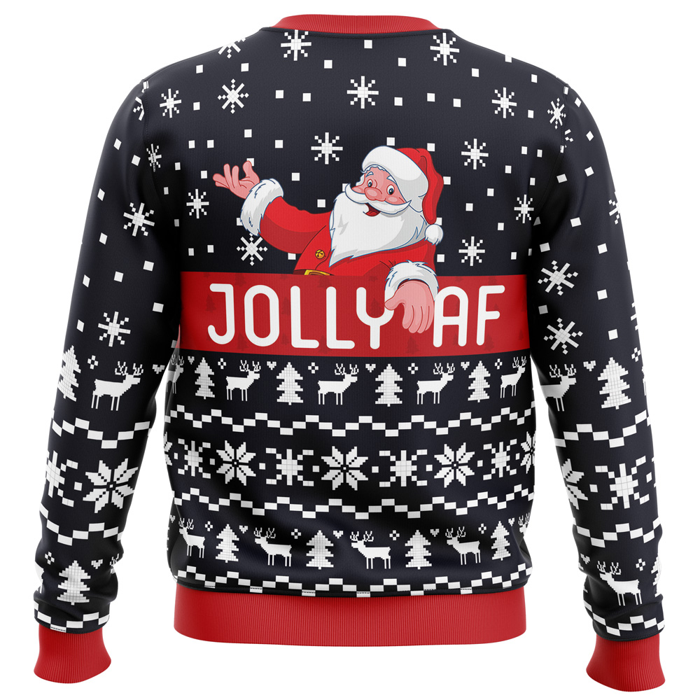 Jolly Af Santa Claus Ugly Christmas Sweater- Best Christmas Gifts 2023