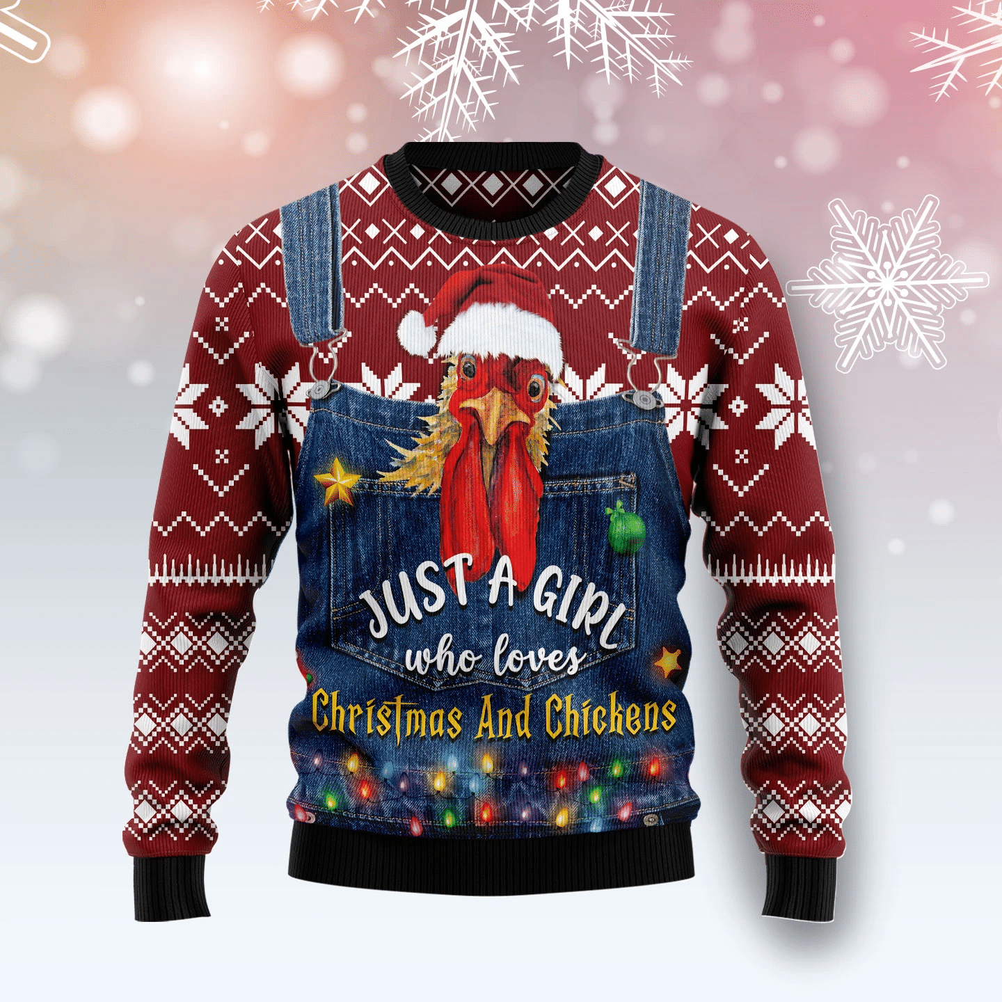 Just A Girl Who Loves Christmas Ugly Christmas Sweater- Best Christmas Gifts 2023