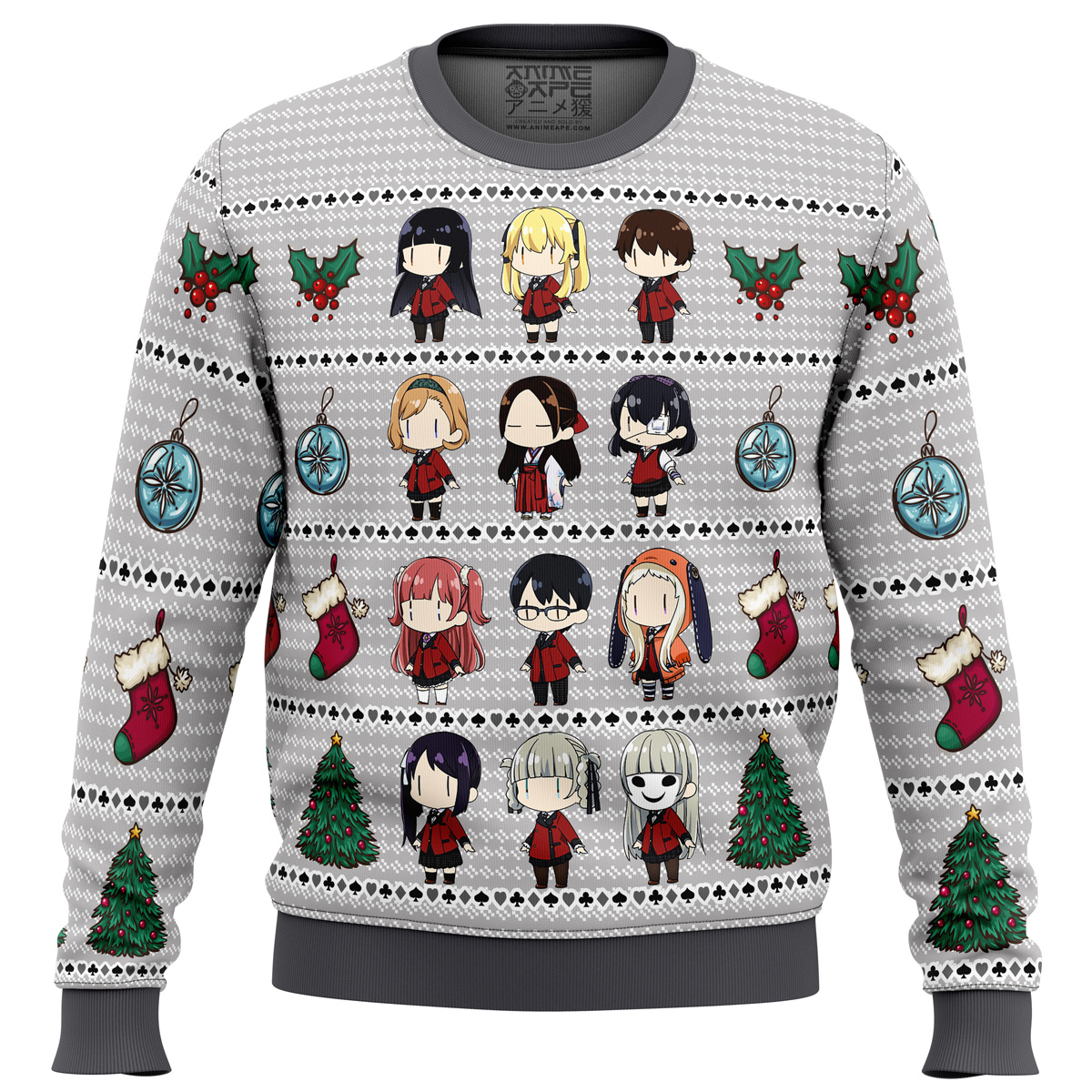 Kakegurui Chibi Gamblers Ugly Christmas Sweater- Best Christmas Gifts 2023