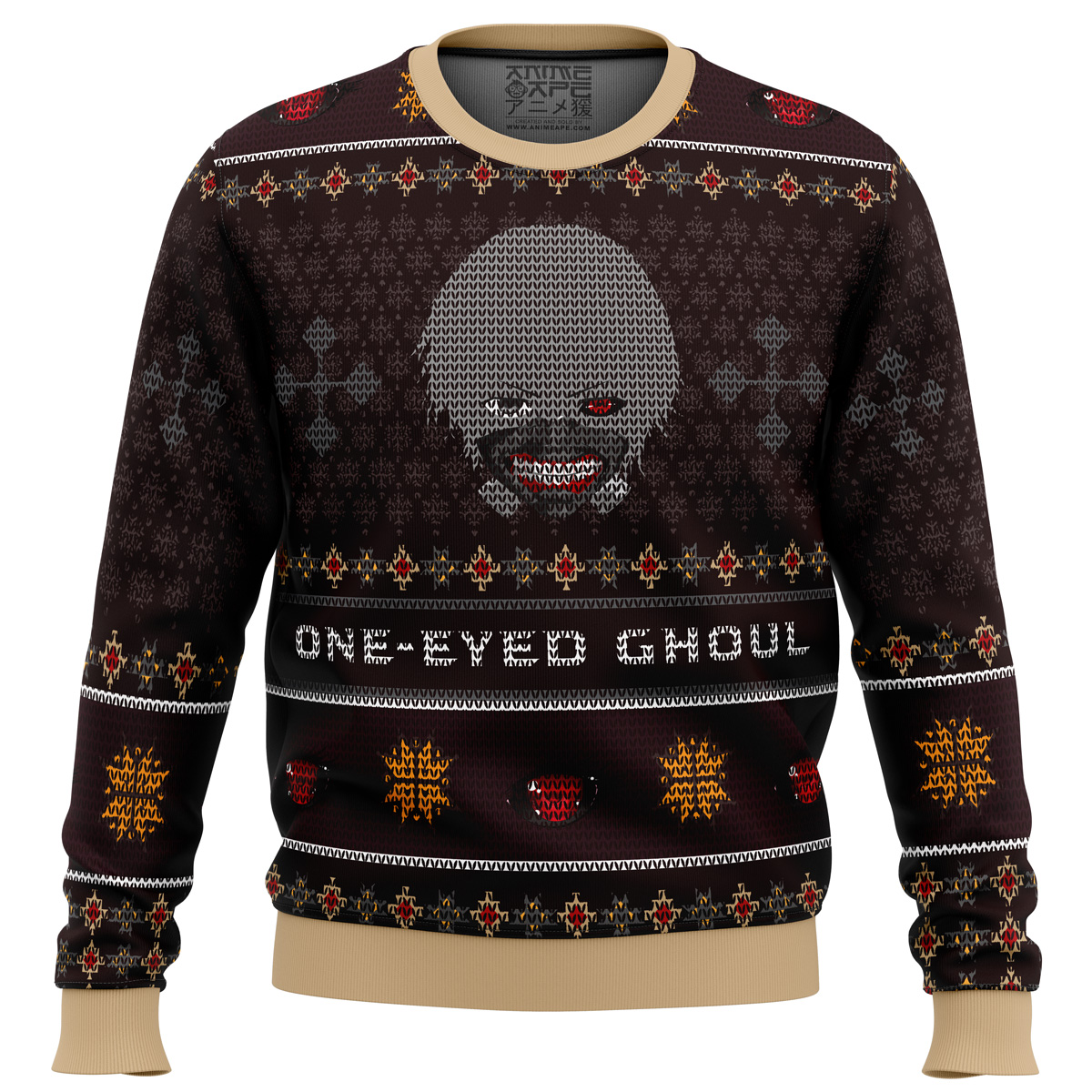 Ken Kaneki One-Eyed Ghoul Tokyo Ghoul Ugly Christmas Sweater- Best Christmas Gifts 2023