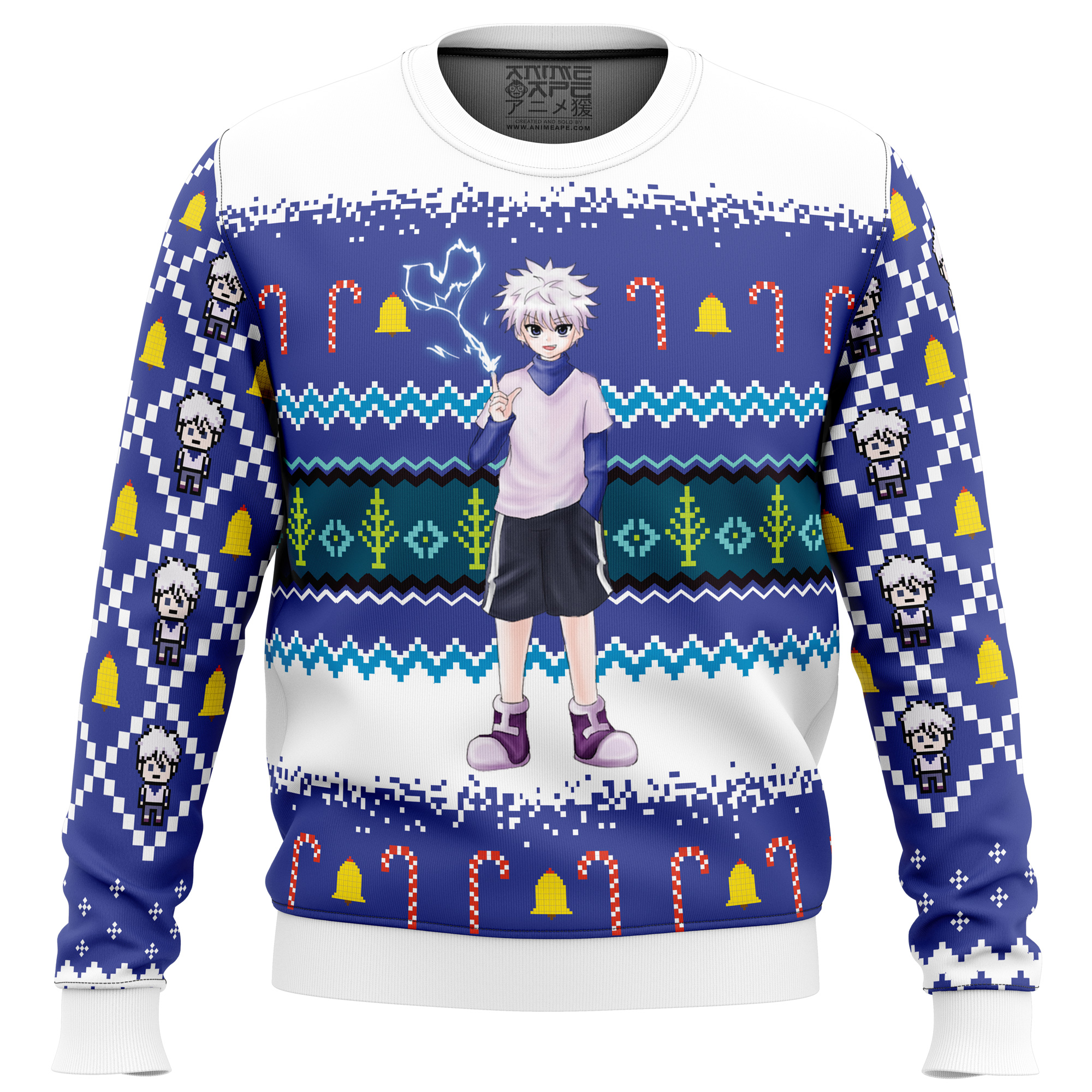 Killua Zoldyck Hunter X Hunter Ugly Christmas Sweater- Best Christmas Gifts 2023