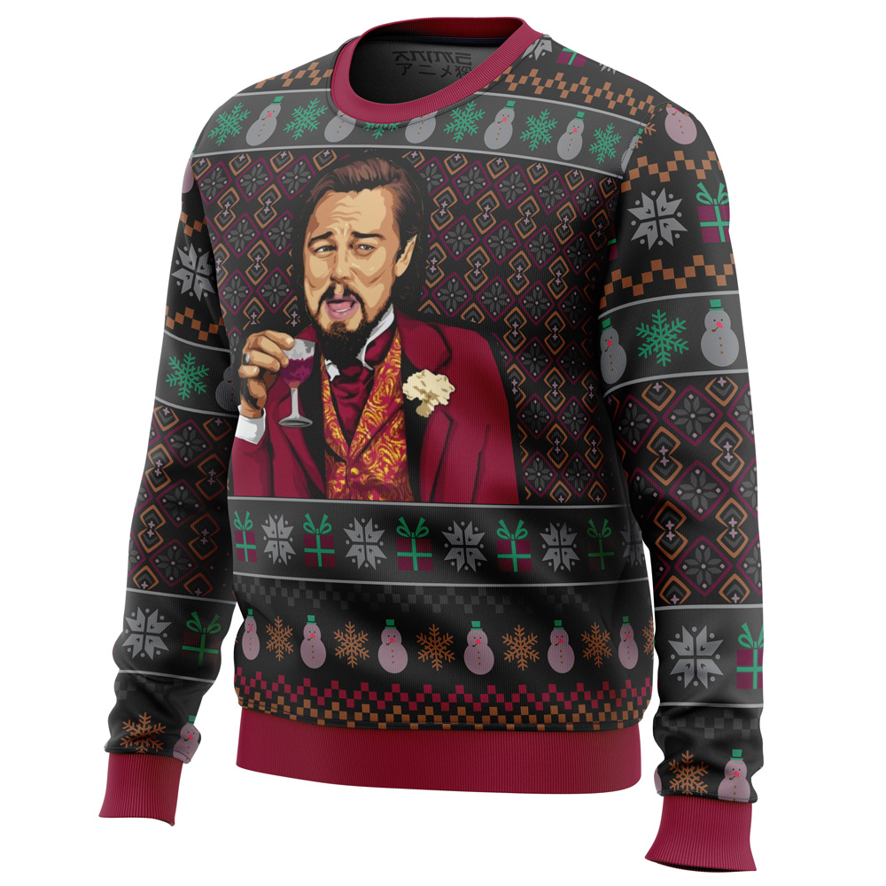 Laughing Leo DiCaprio Meme Ugly Christmas Sweater- Best Christmas Gifts 2023