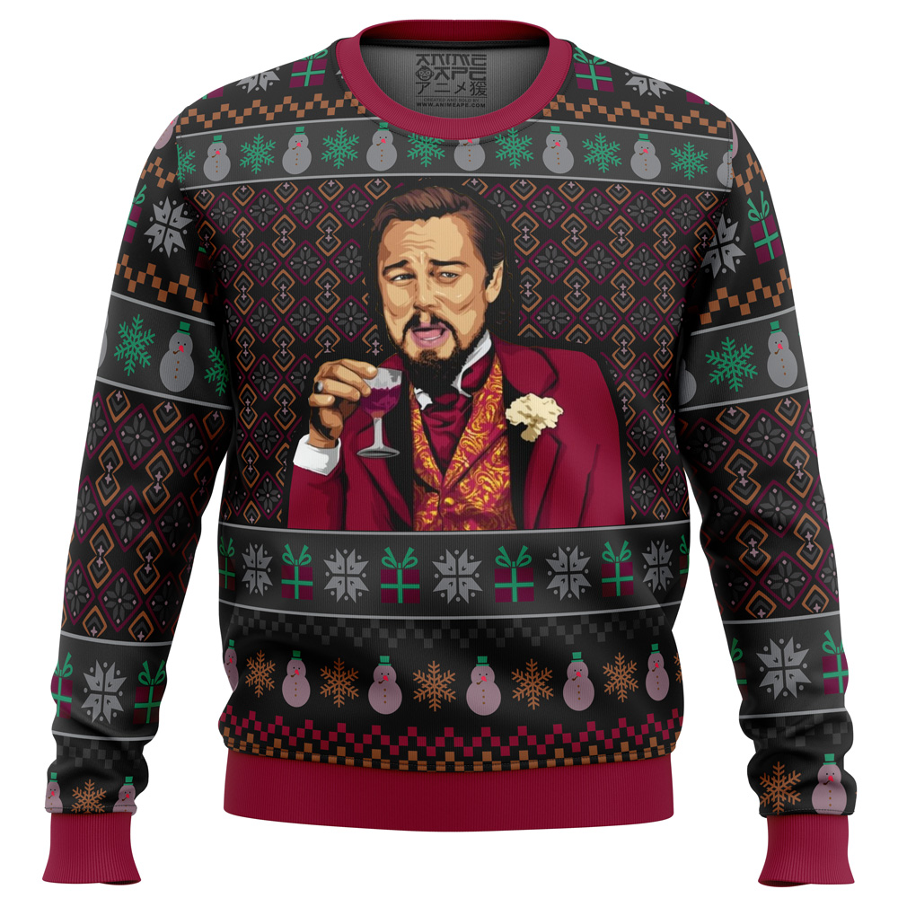 Laughing Leo DiCaprio Meme Ugly Christmas Sweater- Best Christmas Gifts 2023