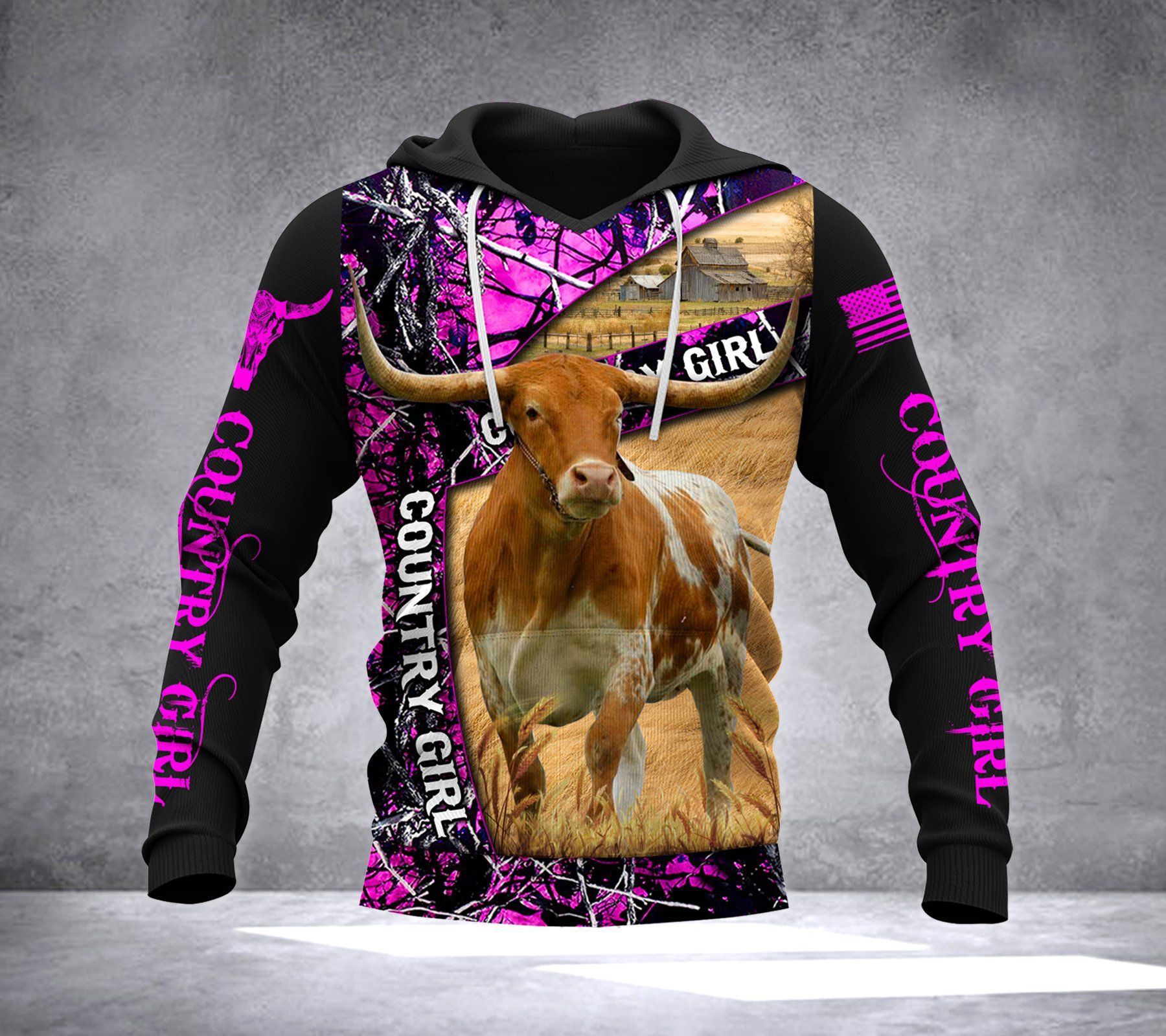 LDM Camo Texas Longhorn Cattle Country Girl