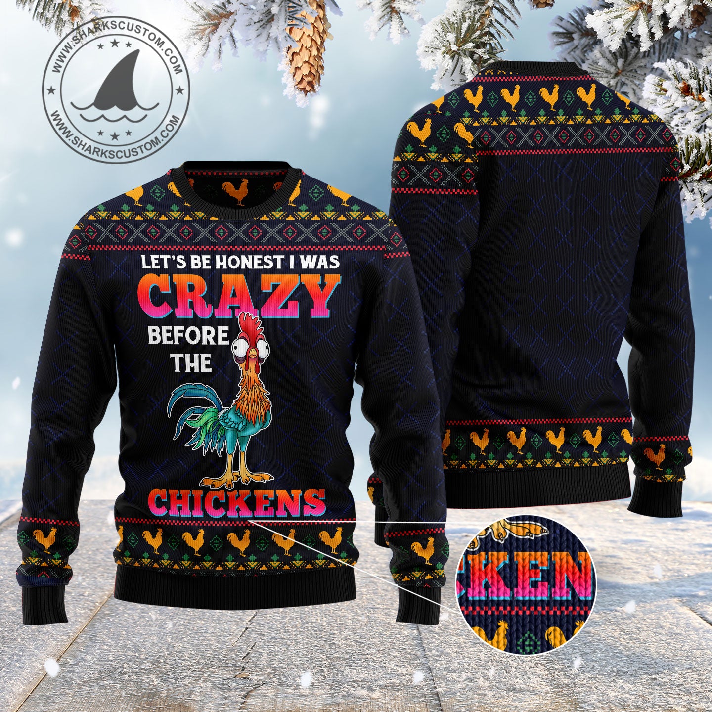 Let’s Be Honest I Was Crazy Before The Chickens HT021117 Ugly Christmas Sweater- Best Christmas Gifts 2023 Let’s Be Honest I Was Crazy Before The Chickens HT021117 Ugly Christmas Sweater- Best Christmas Gifts 2023
