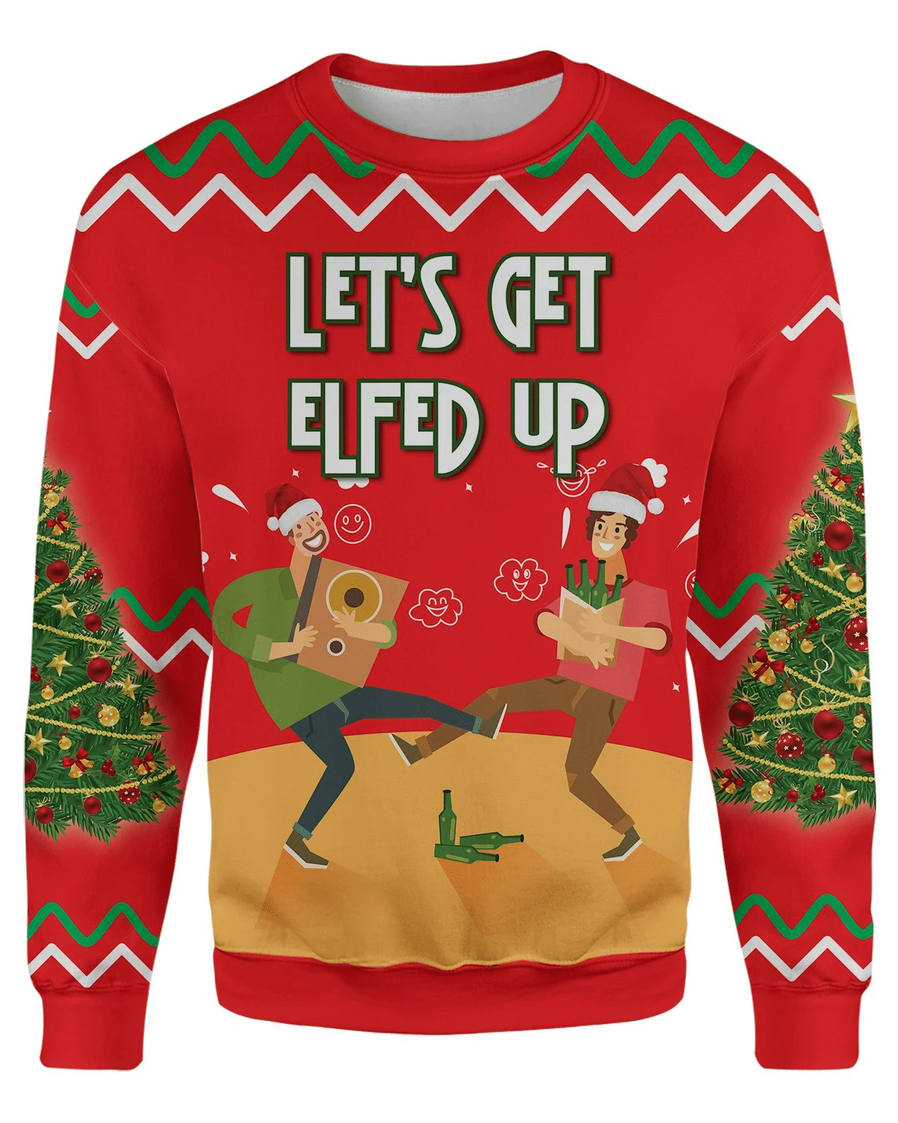 Lets Get Elfed Up  Ugly Christmas Sweater – Best Christmas Gifts 2023